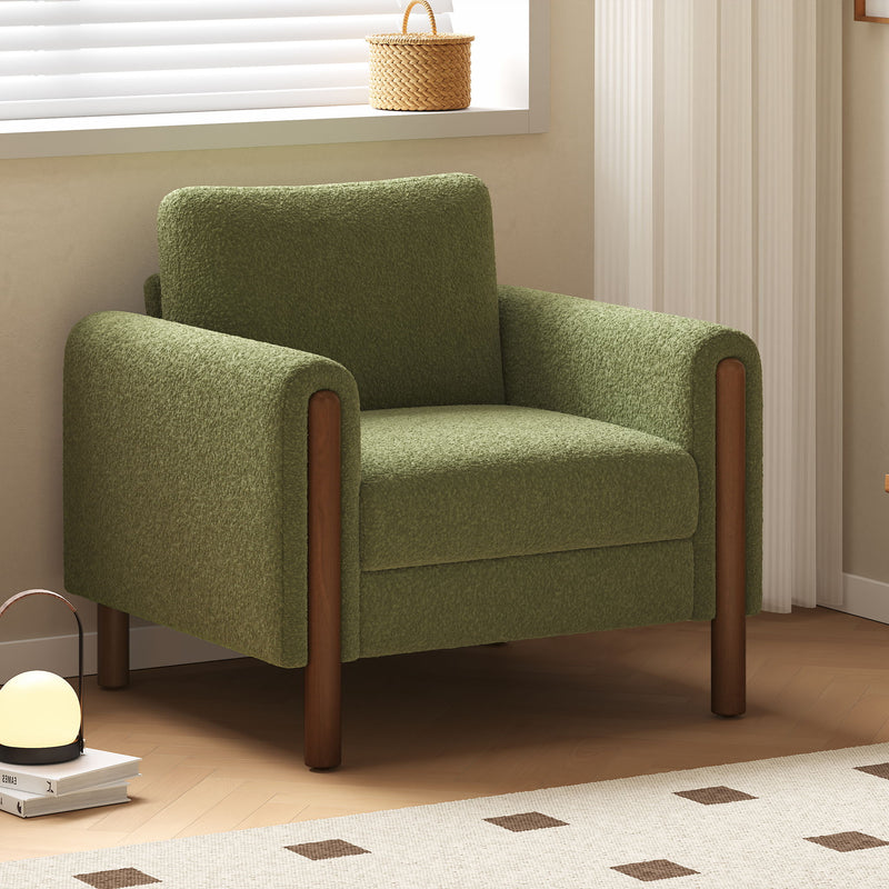 Oversized Accent Chair With Curved Armrests