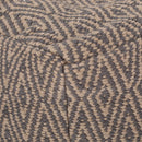 Amuleto - Hand Loomed Cotton Pouf - Dark Gray / Brown