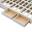 Luxury Queen Size Wood Platform Bed with Hydraulic Storage System and 2 Drawers,Streamlined Headboard & Footboard, White