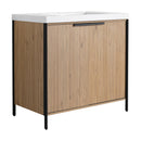 Modern Freestanding Bathroom Vanity With Resin Sink & Soft Close Cabinet Doors