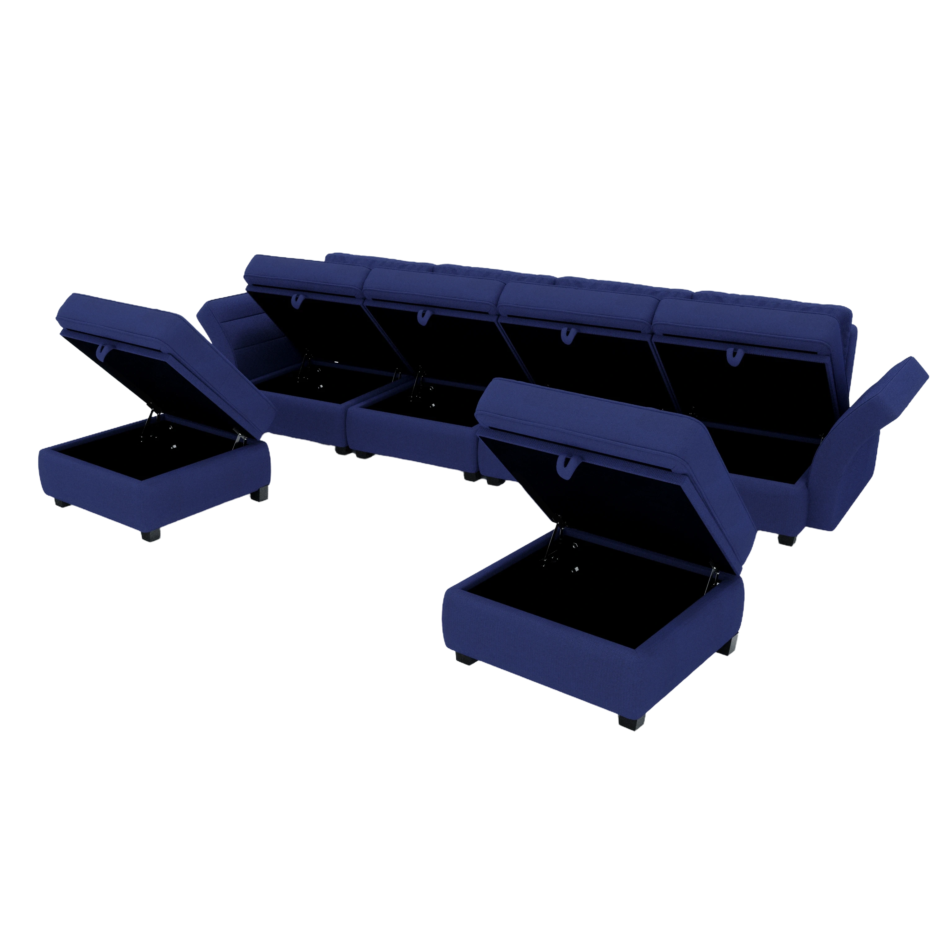 UNITED WE WIN Modular Sectional Sofa U Shaped Modular Couch with Reversible Chaise Modular Sofa Sectional Couch with Storage Seats