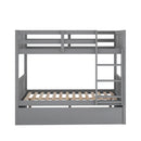 Full Over Full Bunk Bed with Twin Size Trundle, Gray ( old sku: LP000250AAE )