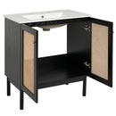 Bathroom Vanity With Soft Closing Mechanism - Black