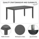Modern 6 Piece Dining Table Set With Bench And Chairs For Dining Room Or Kitchen - Gray