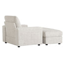 Oversized Chaise Lounge Indoor Rabbit Fur Sofa Bed With Storage Ottoman And Armrests Cup Holders With Deep Seat