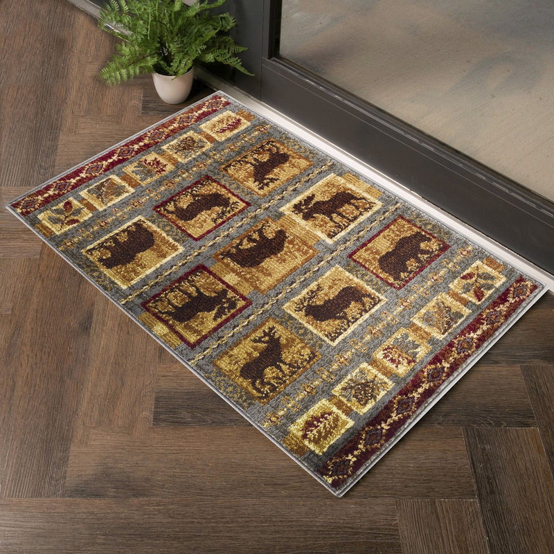 Nature's Nest - 5'3" X 7'3" Lodge Area Rug - Multi / Blue