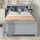 Platform Bed With Storage Headboard, USB, Trundle And 3 Drawers