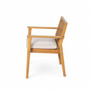 5 Piece Patio Furniture Set Acacia Wood Table And 4 Heavy Duty Cushioned Chairs