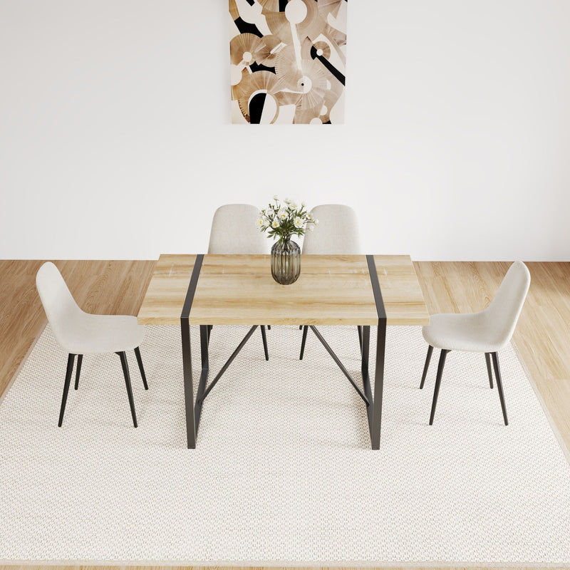 Modern Accent Dining Chairs Upholstered Seat, Metal Legs (Set of 4)