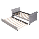 Twin Size Upholstered daybed with Trundle, Wood Slat Support, Gray(OLD SKU :LP000116AAE)