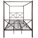 Metal Canopy Bed Frame, Platform Bed Frame Queen with X Shaped Frame Queen Black（same as W84034643）