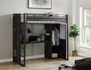 Cargo - Twin Loft Bed With Desk & Wardrobe - Gunmetal