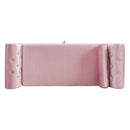 Luxurious Velvet Multifunctional Storage Ottoman Bench With Pillow
