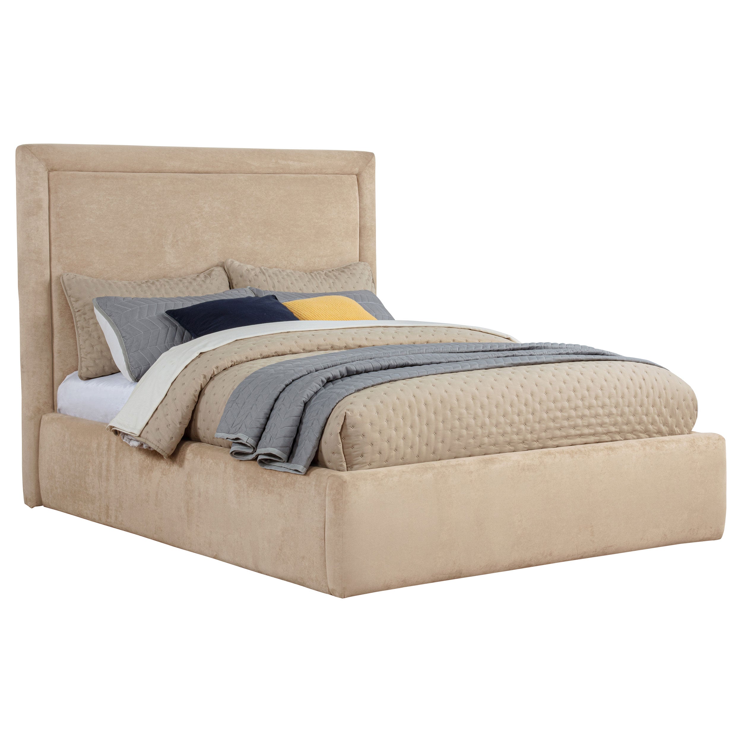 Lawson 54-inch Upholstered Full Platform Bed Light Saddle — view 3
