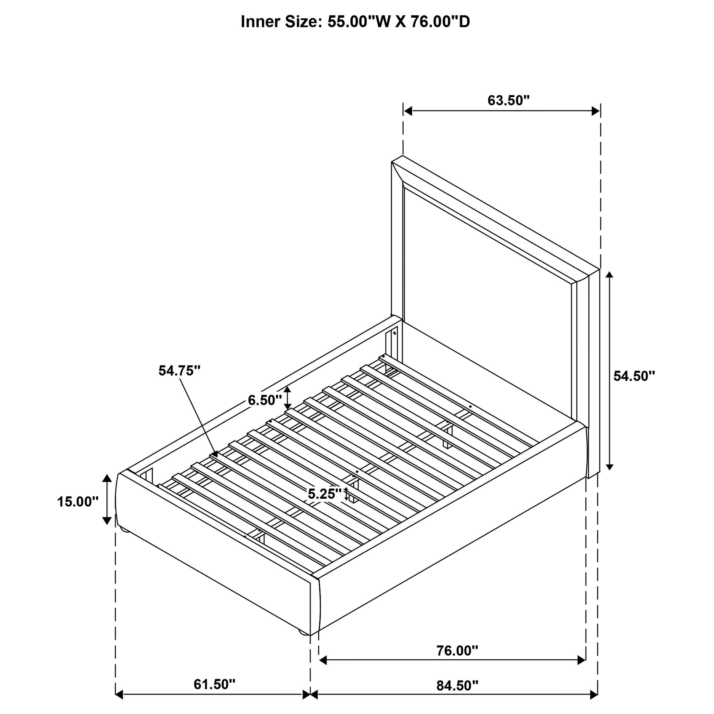 Lawson 54-inch Upholstered Full Platform Bed Light Saddle — view 9