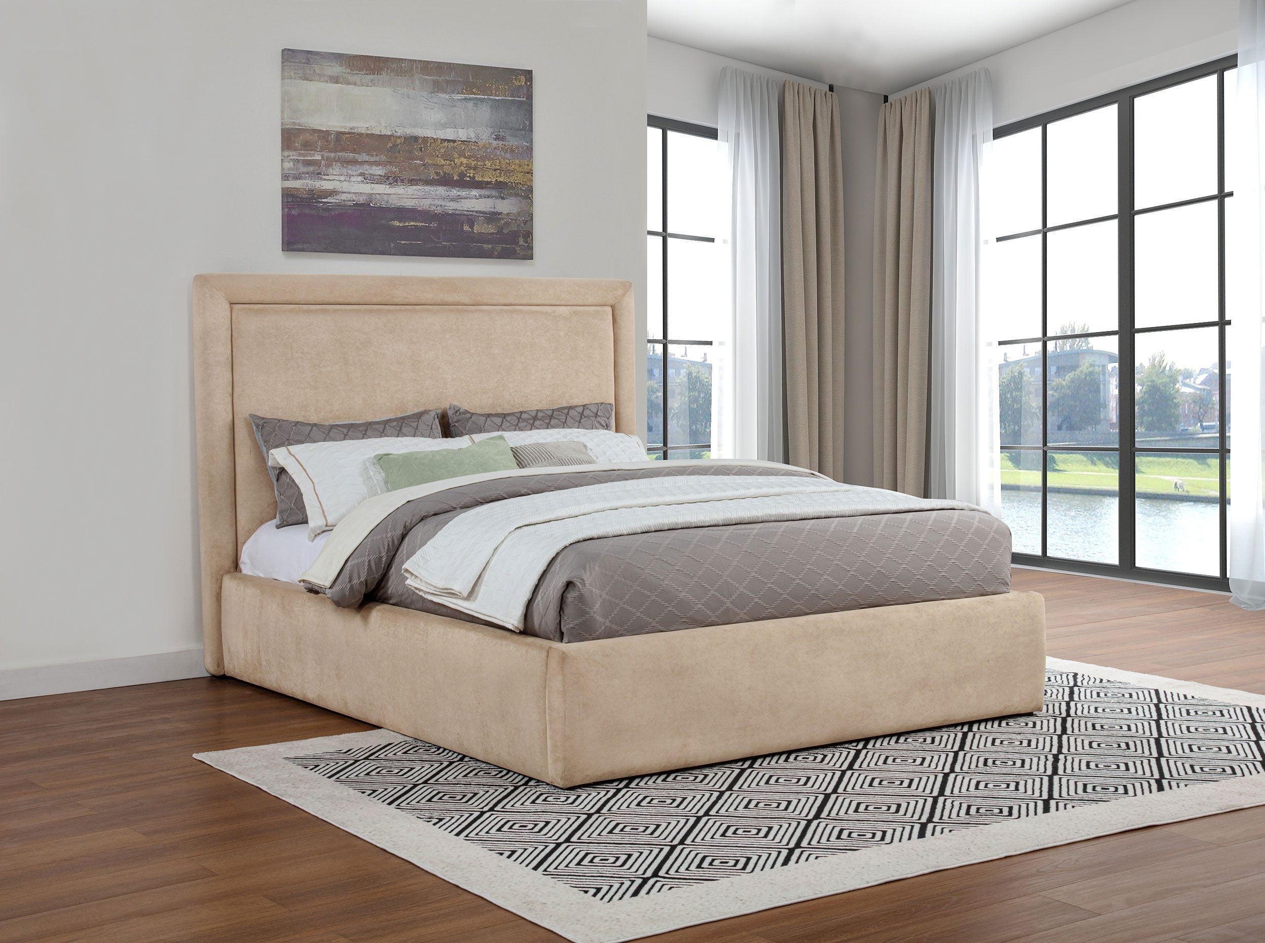 Lawson 54-inch Upholstered Eastern King Platform Bed Saddle — view 2
