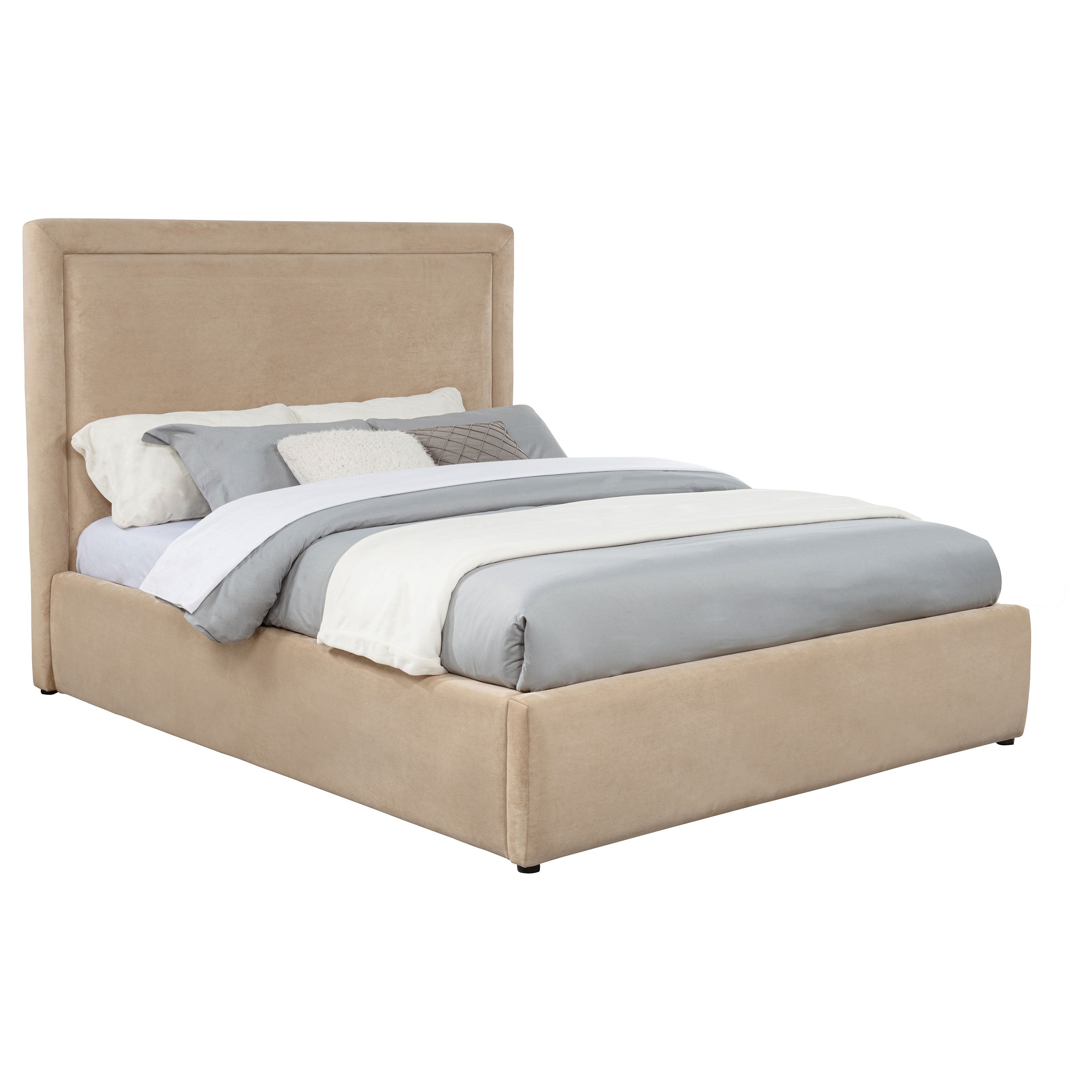 Lawson 54-inch Upholstered Queen Platform Bed Light Saddle — view 3
