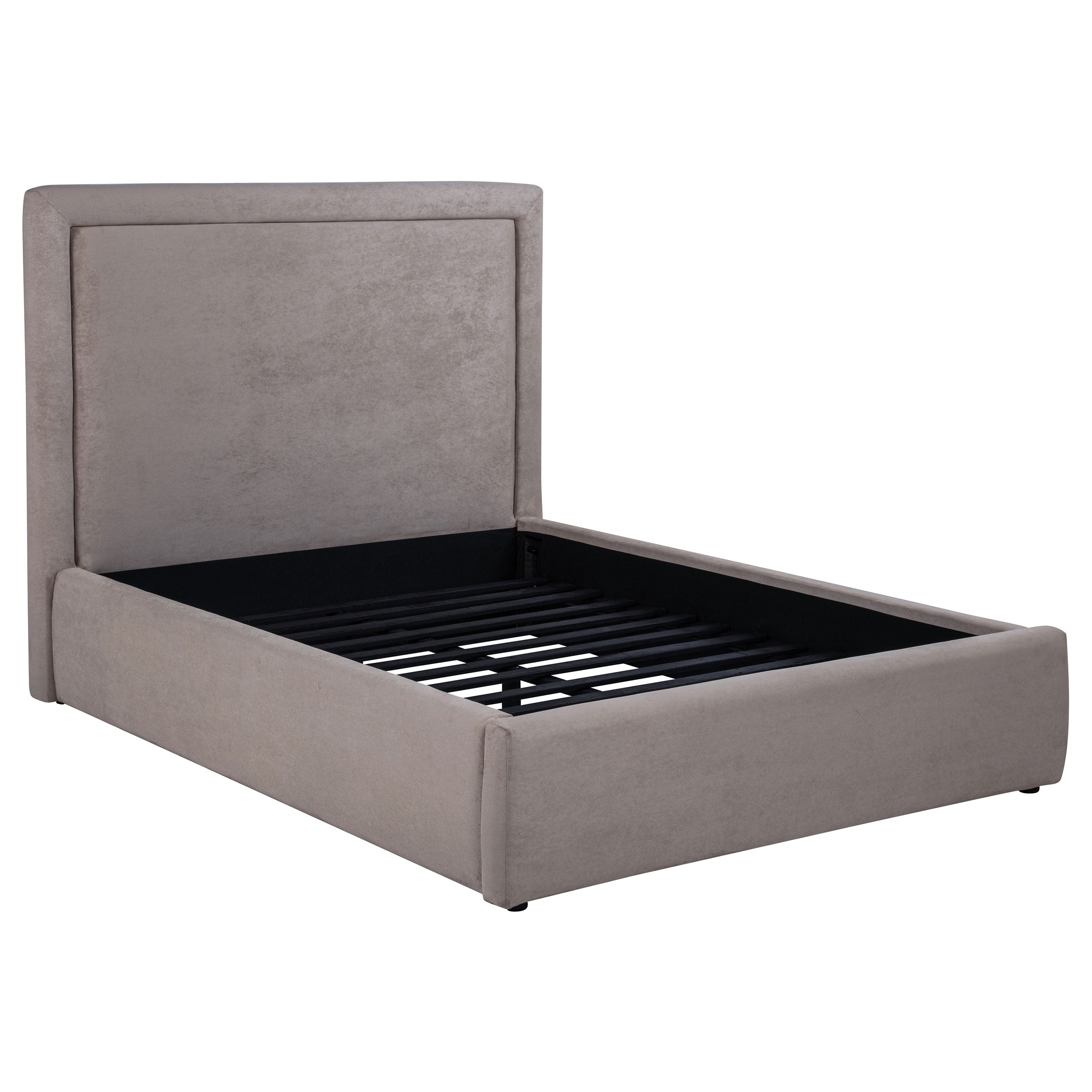 Lawson 54-inch Upholstered Full Panel Platform Bed Mushroom — view 1