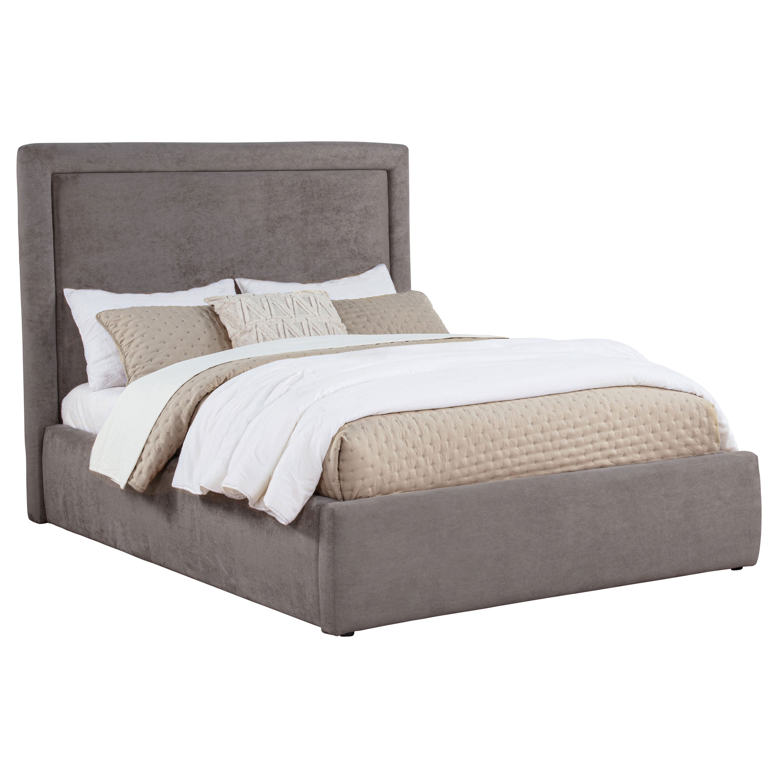 Lawson 54-inch Upholstered Full Panel Platform Bed Mushroom — view 3