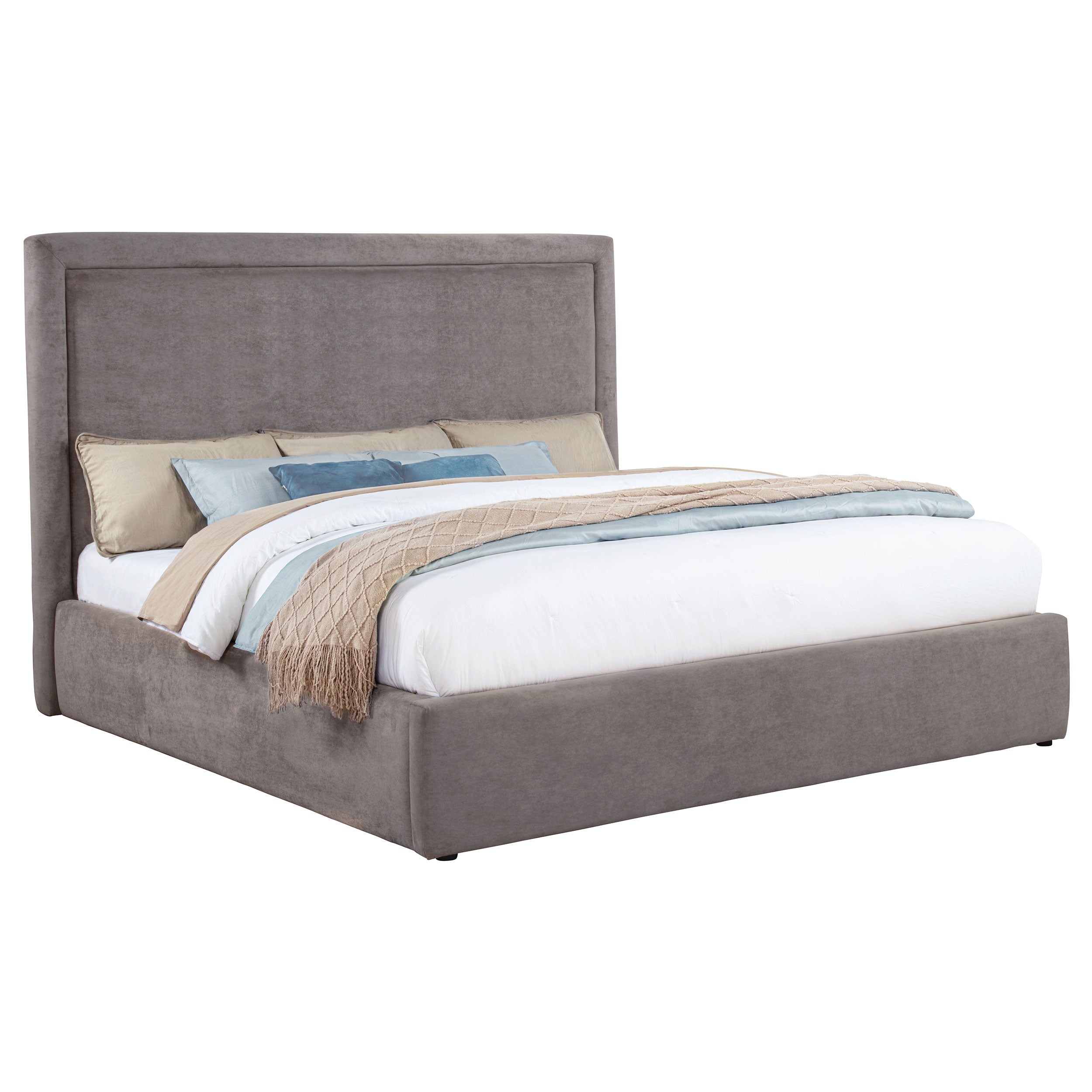Lawson 54-inch Upholstered Eastern King Platform Bed Mushroom — view 3