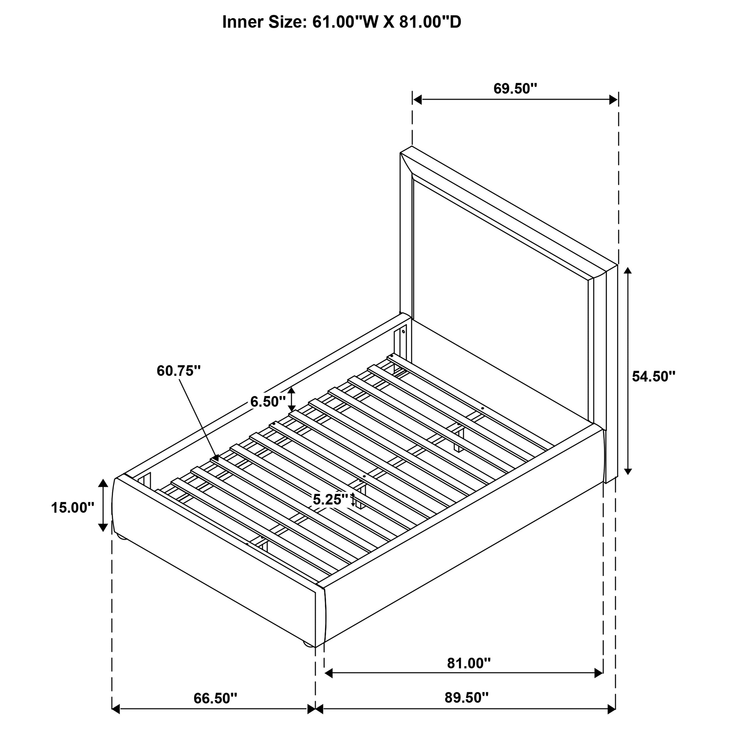 Lawson 54-inch Upholstered Queen Platform Bed Mushroom — view 9