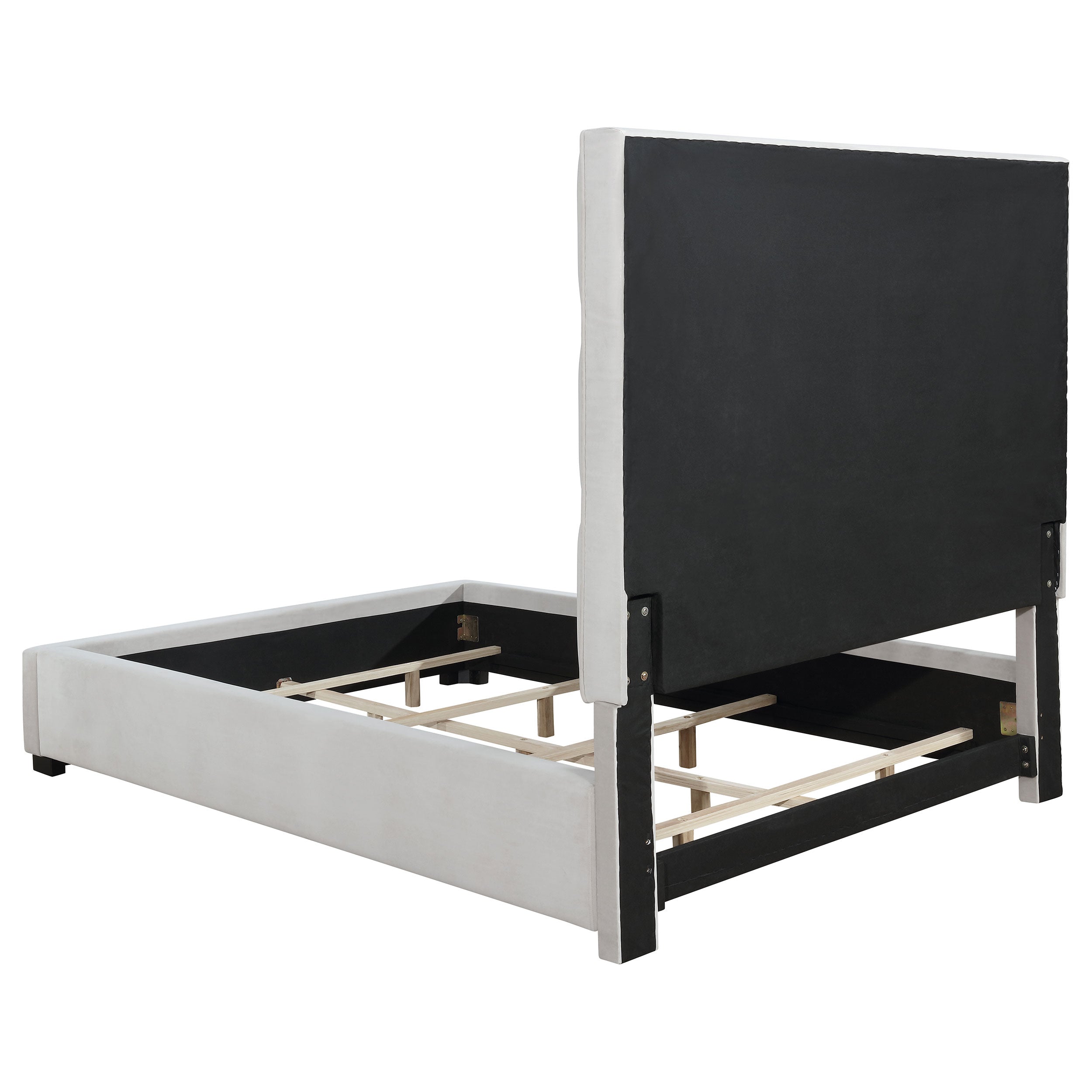 Panes Upholstered Queen Panel Bed Beige — view 4