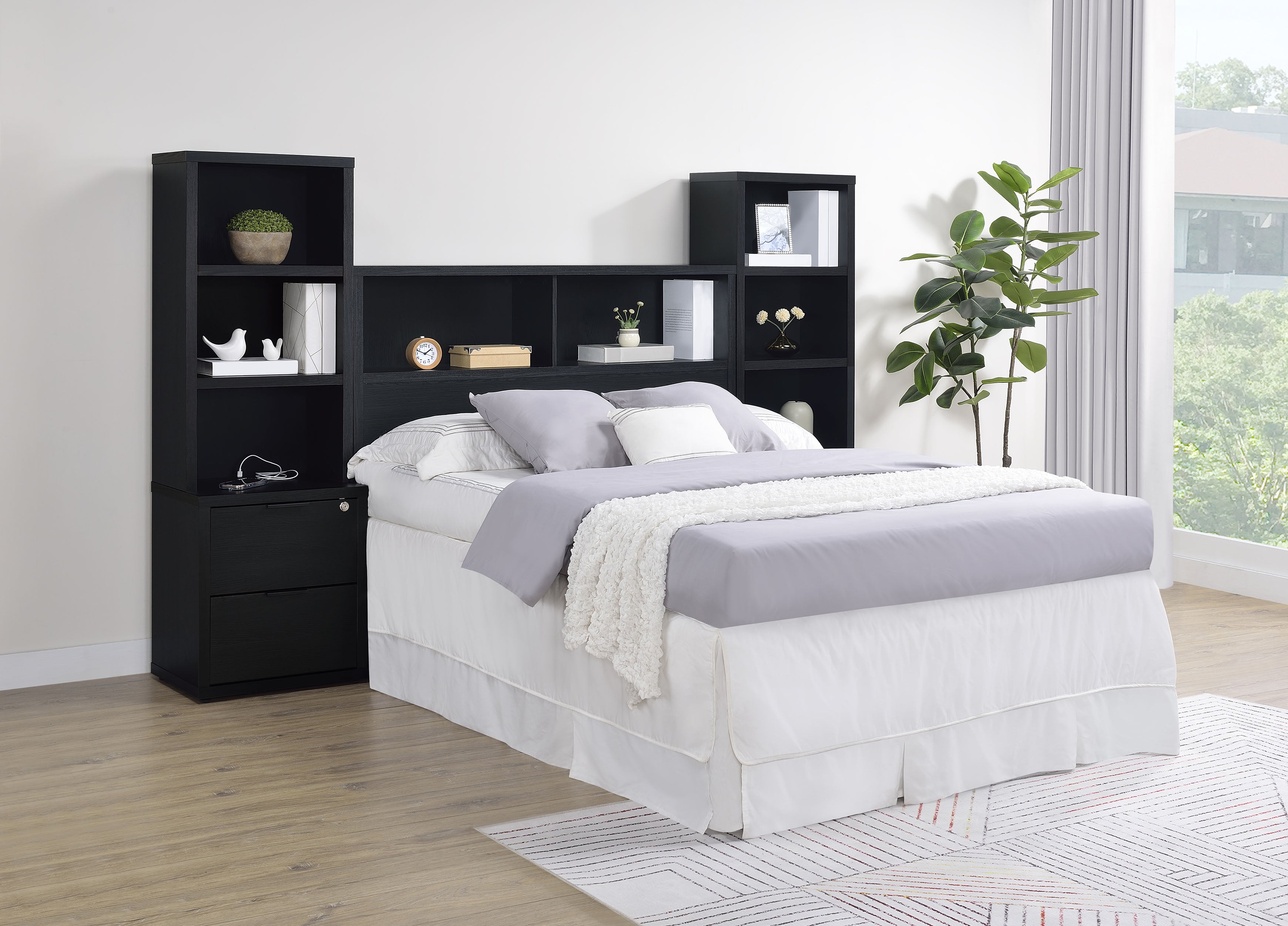 Westpark 49-inch Full Bookcase Headboard Black — view 11