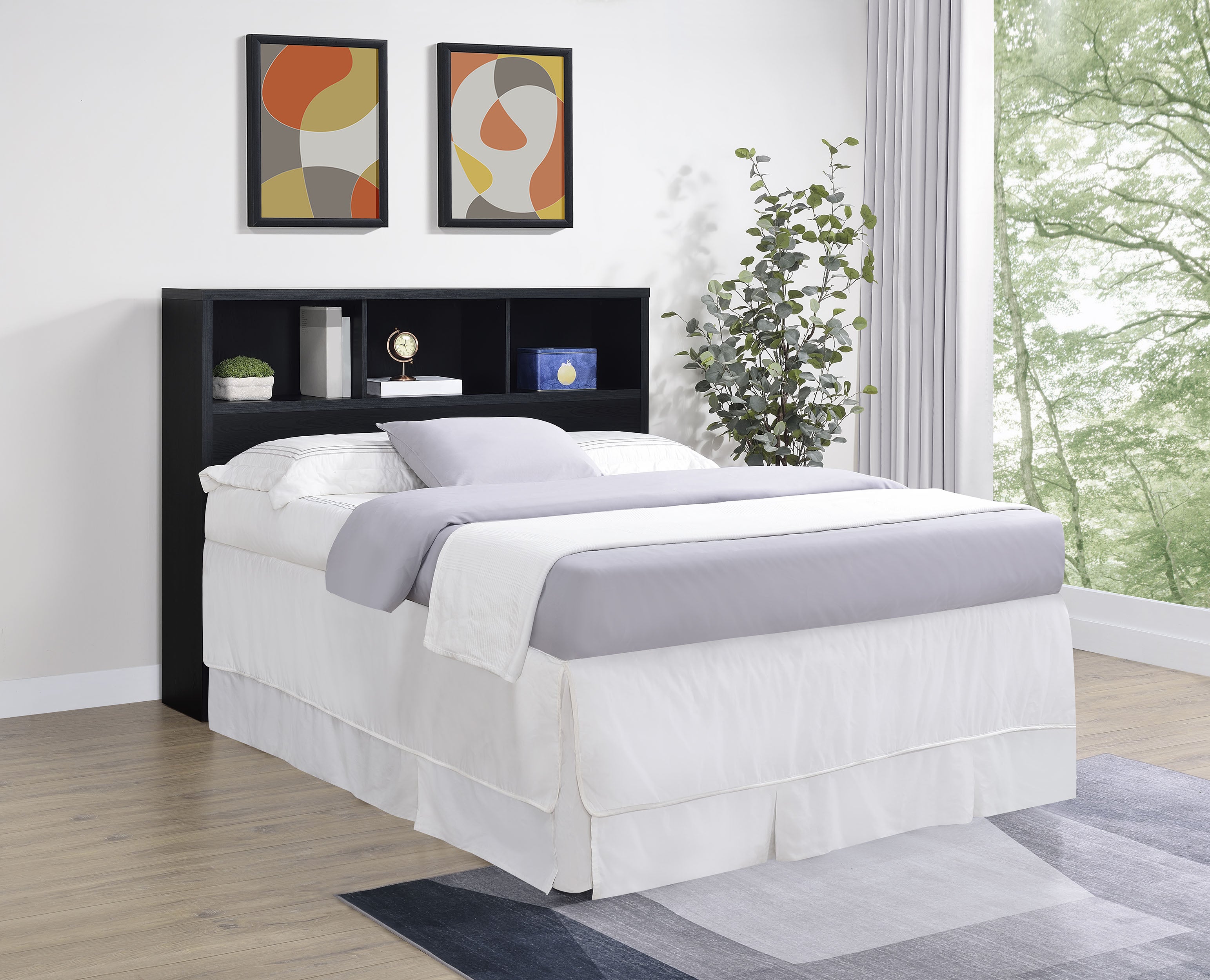 Westpark 49-inch Queen Bookcase Headboard Black — view 2