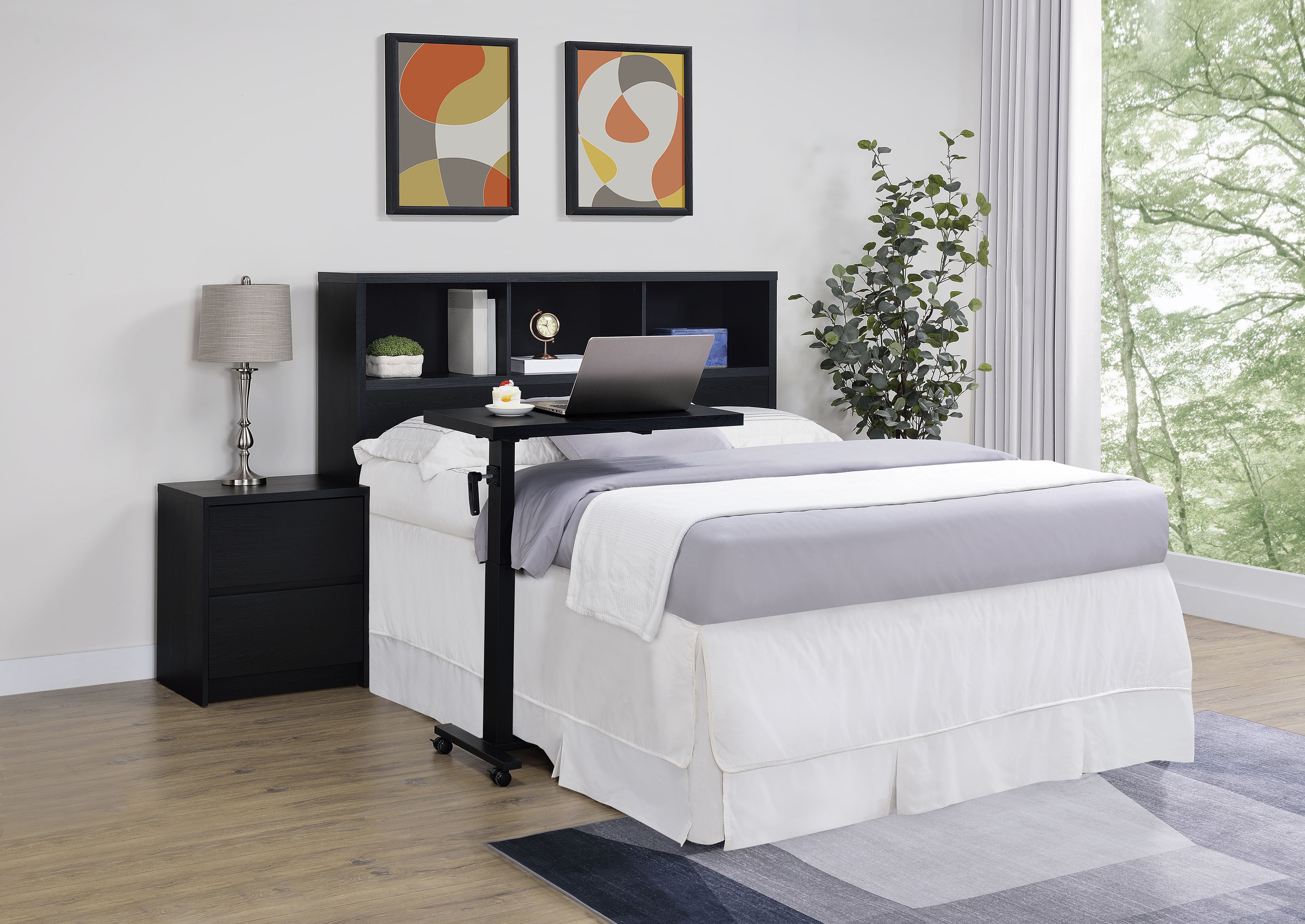 Westpark 49-inch Queen Bookcase Headboard Black — view 9