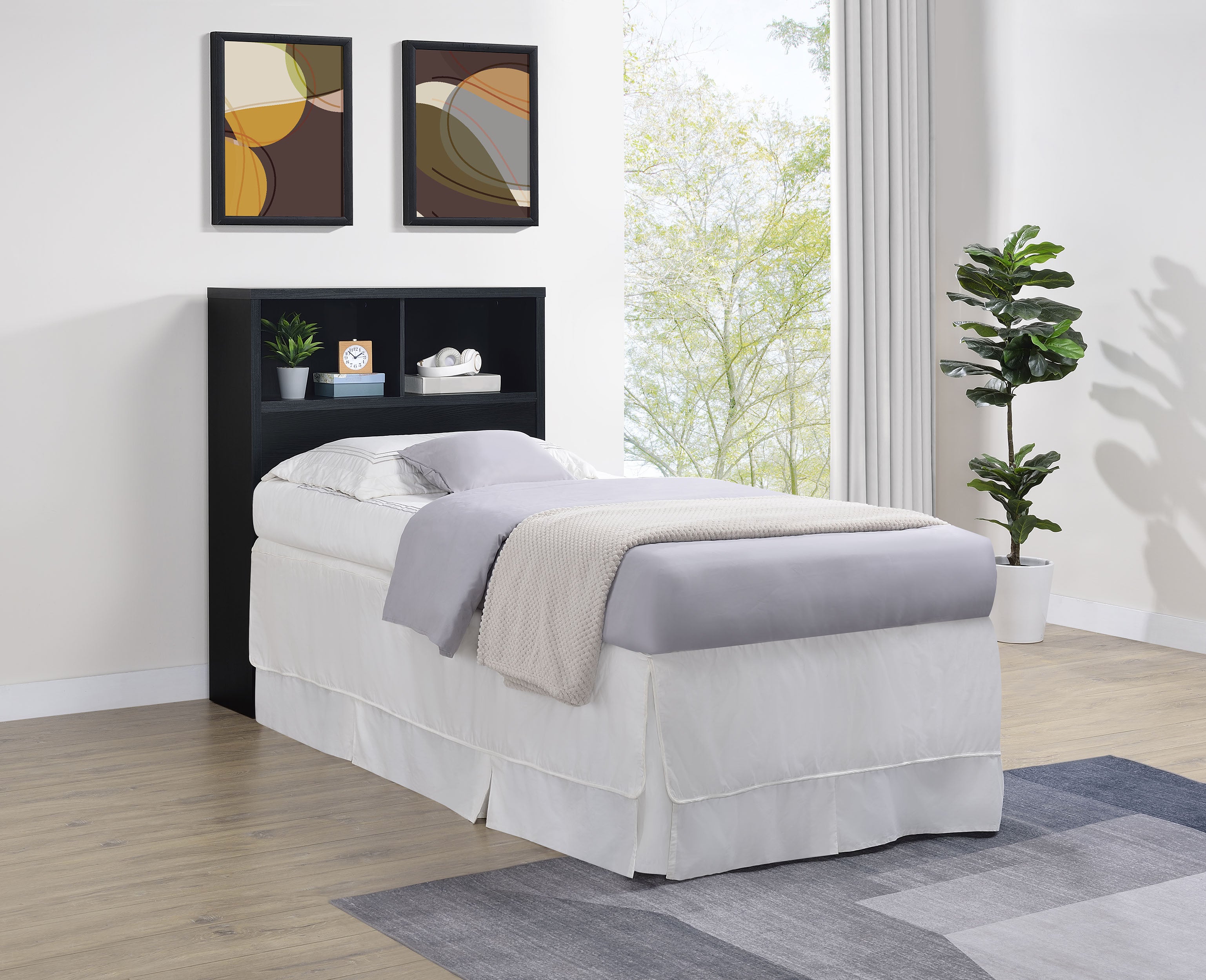 Westpark 49-inch Twin Bookcase Headboard Black — view 2