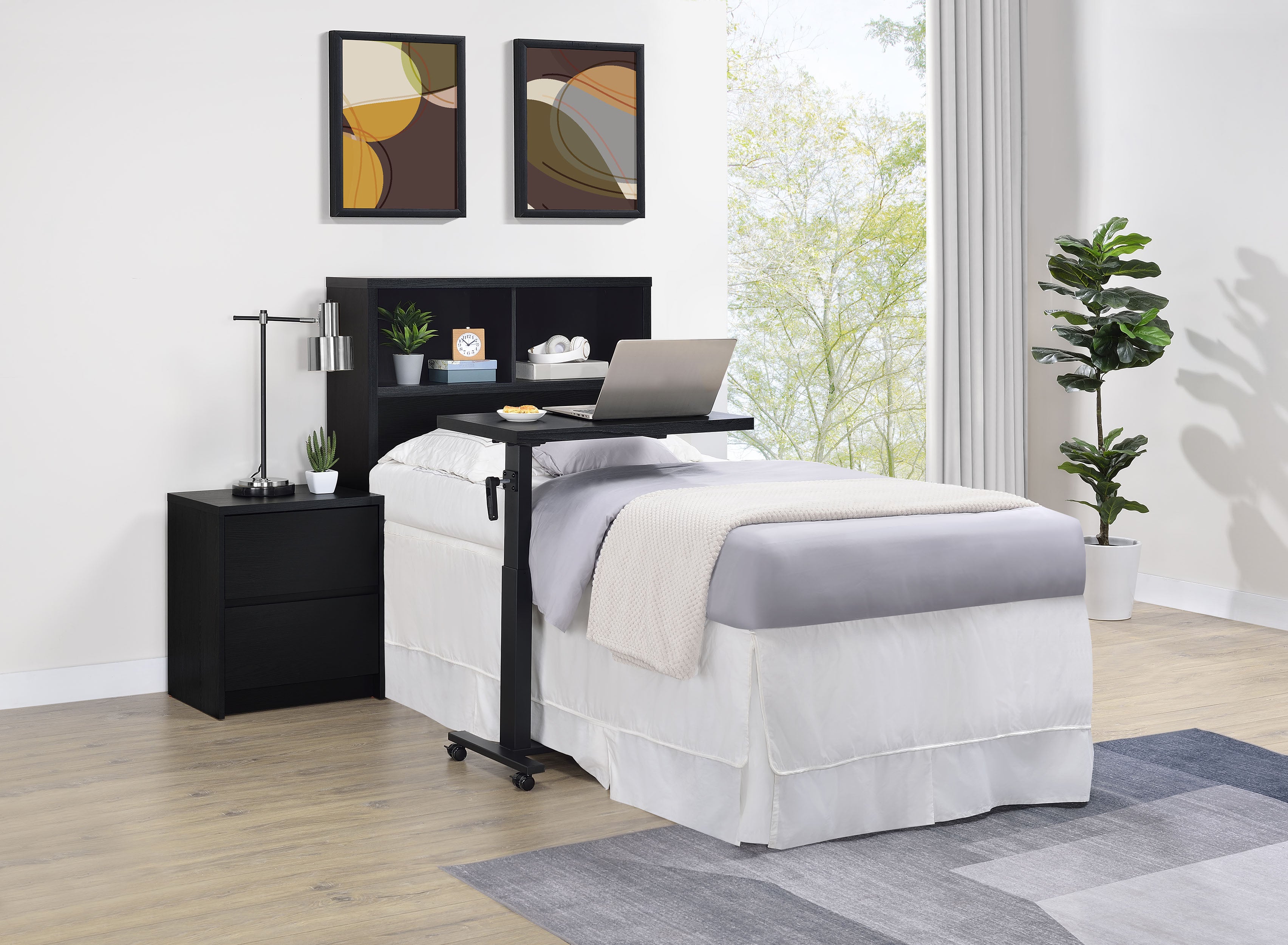 Westpark 49-inch Twin Bookcase Headboard Black — view 9