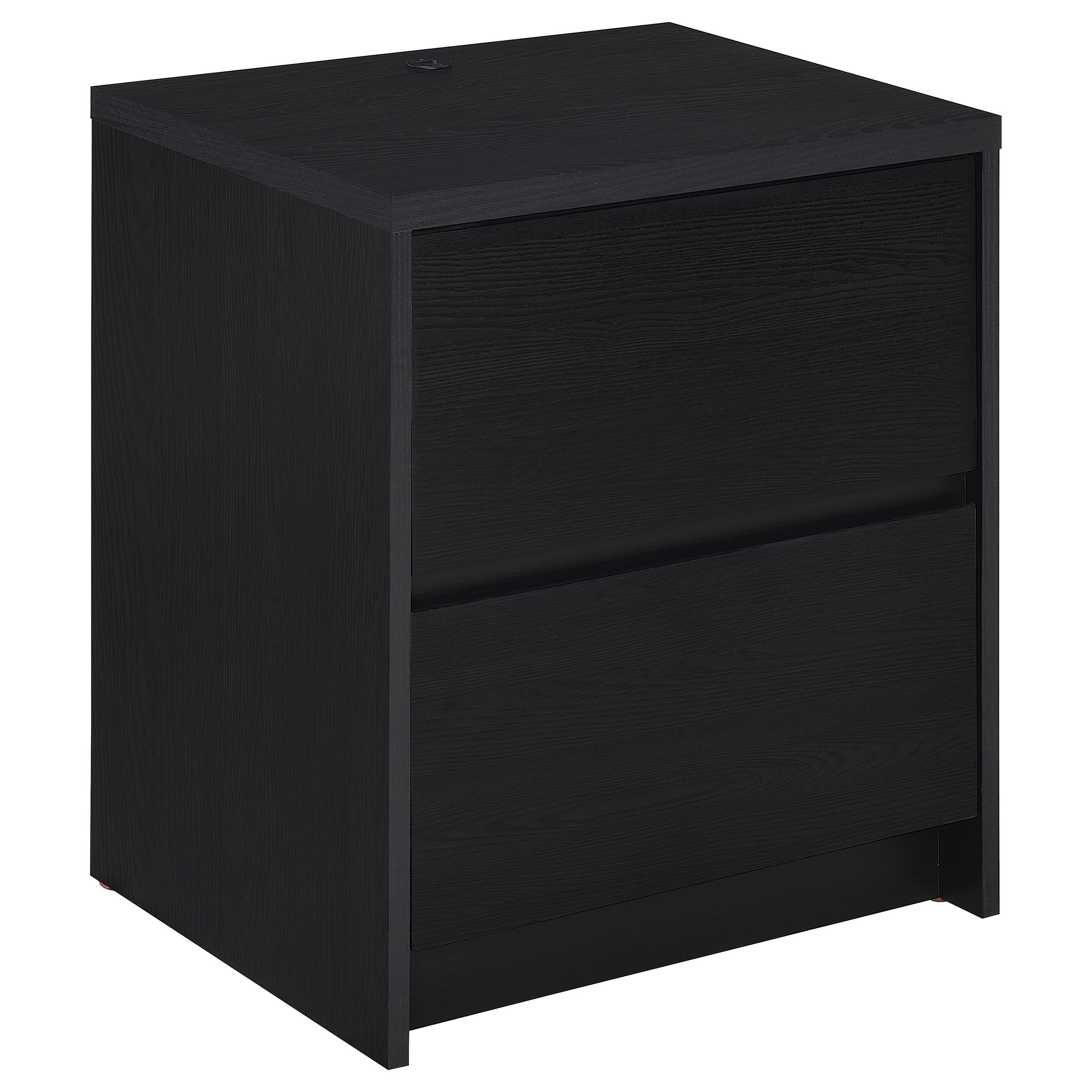 Westpark 2-drawer Nightstand LED Lights and USB Black — view 1