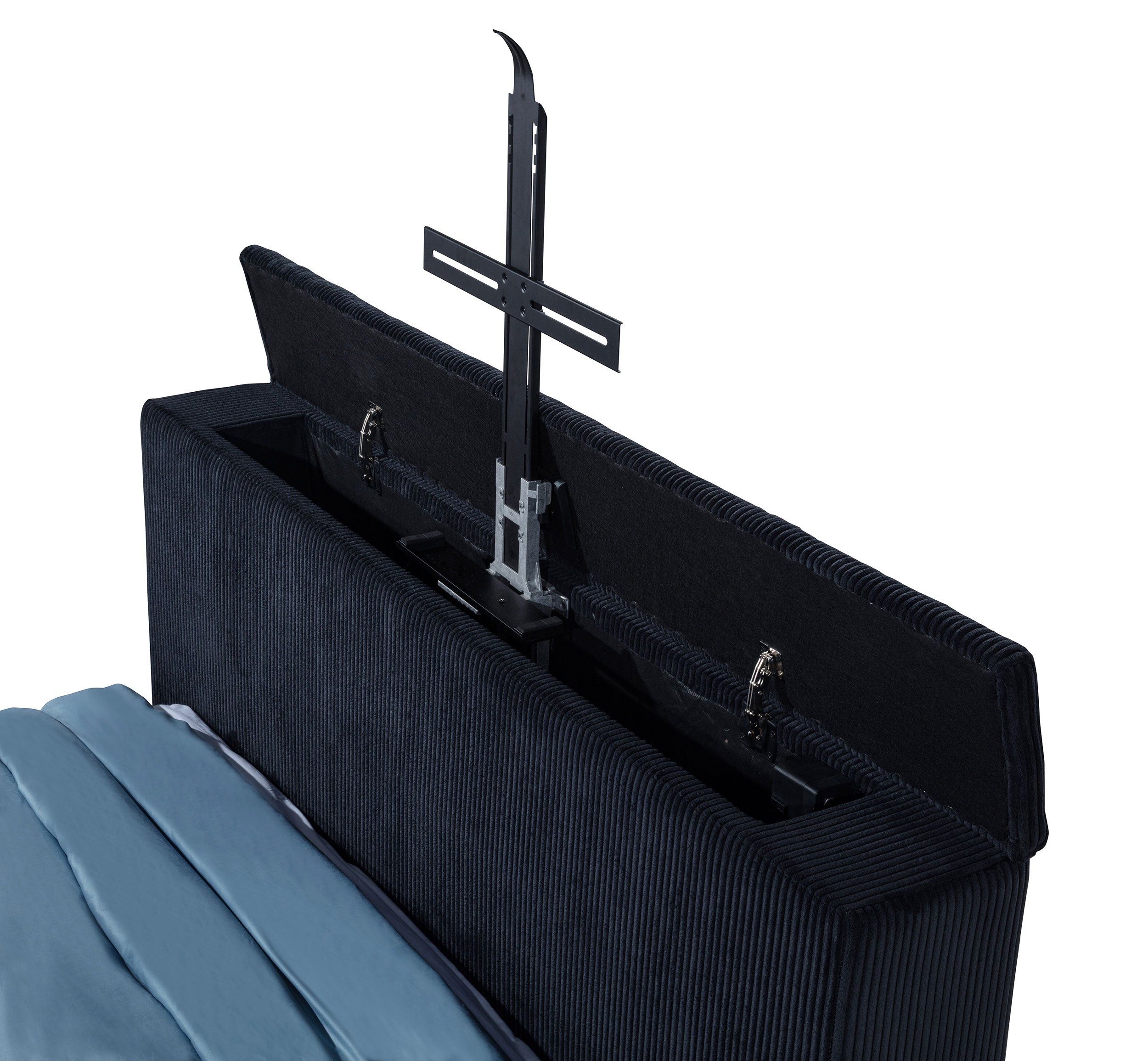 Tisdall Queen Flame Visualizer Wingback TV Bed Black — view 11