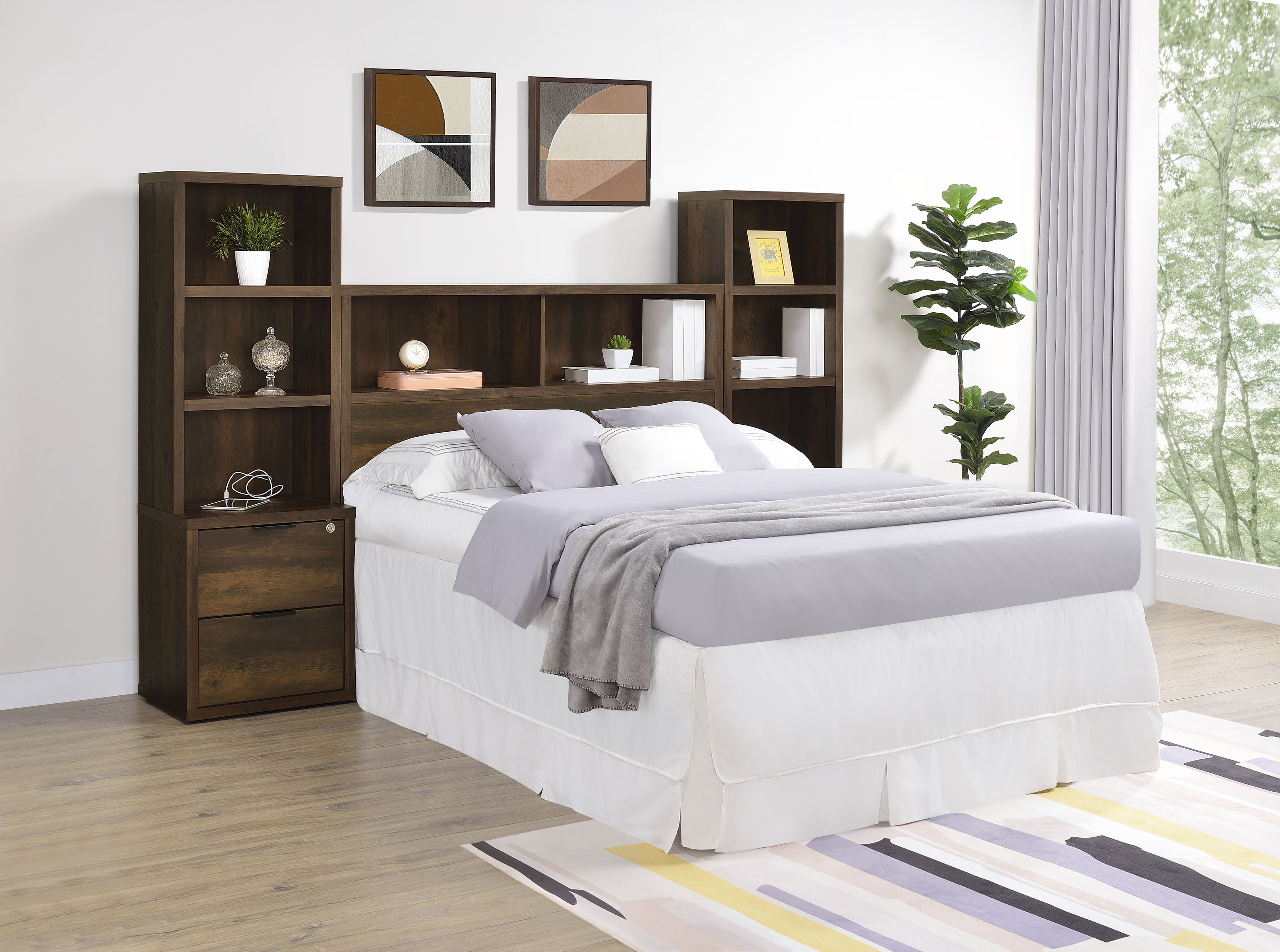 Westpark 3-piece Full Bedroom Set Bookcase Headboard Pine — view 1