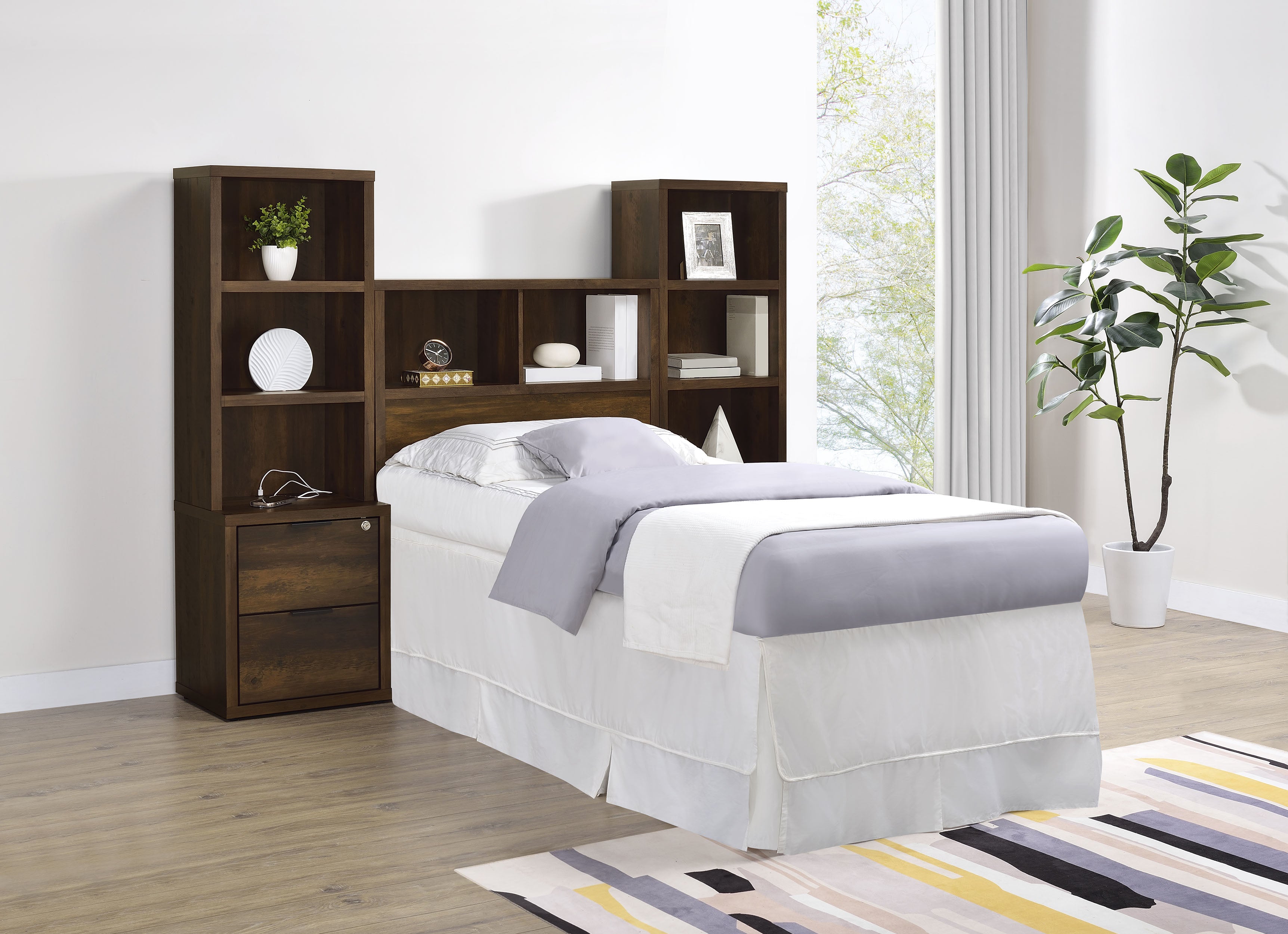 Westpark 3-piece Twin Bedroom Set Bookcase Headboard Pine — view 1