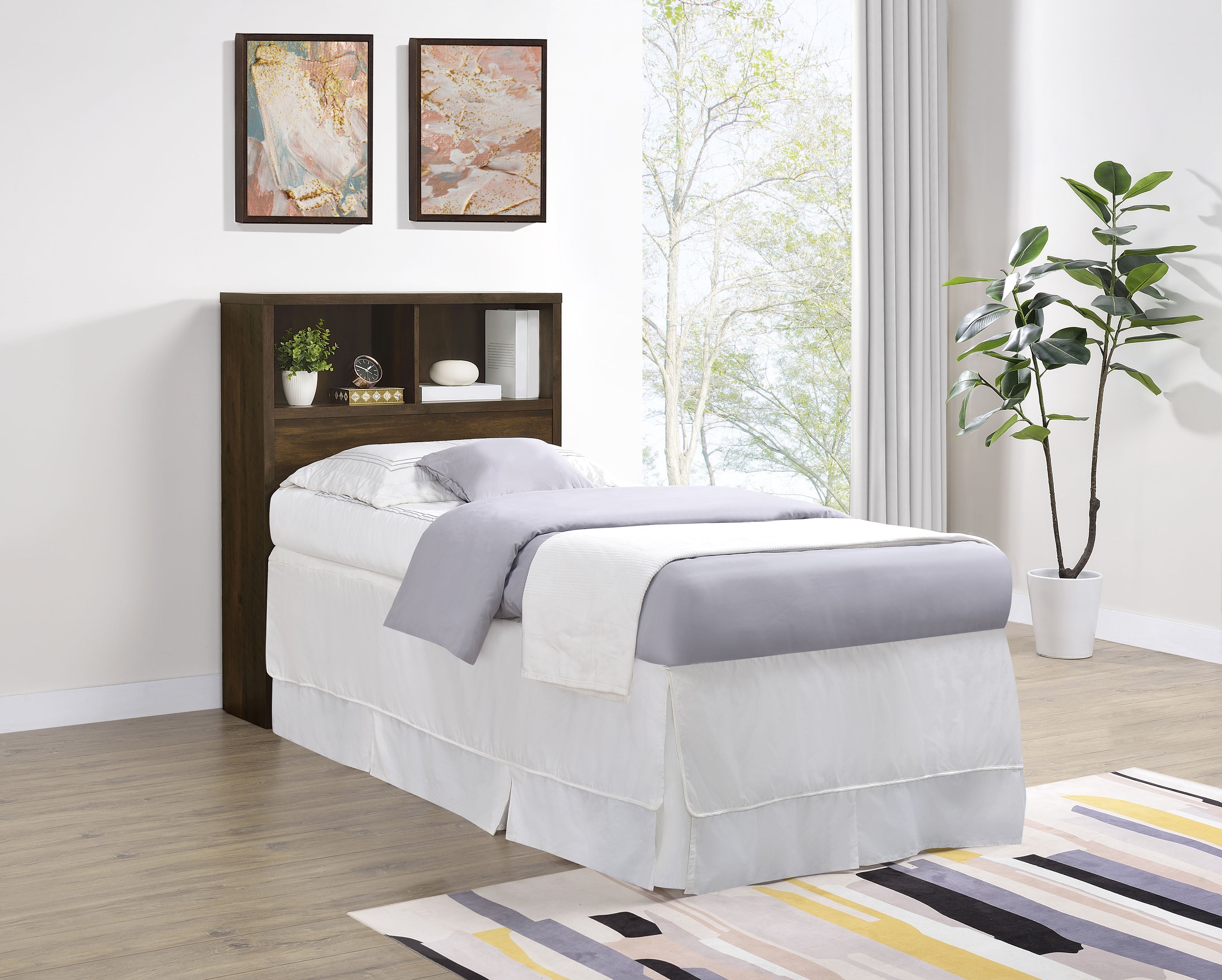 Westpark 49-inch Twin Bookcase Headboard Dark Pine — view 2