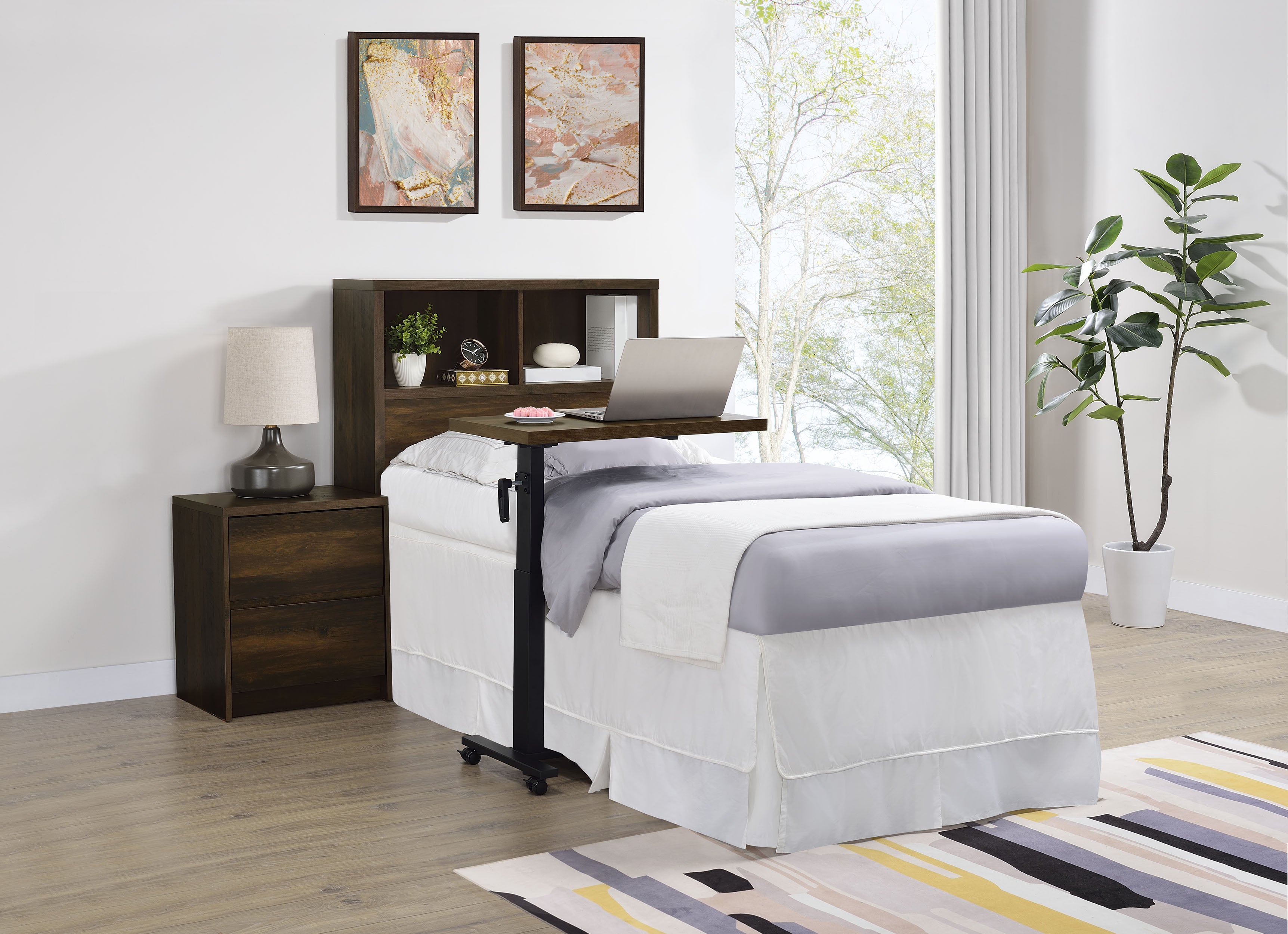Westpark 49-inch Twin Bookcase Headboard Dark Pine — view 9