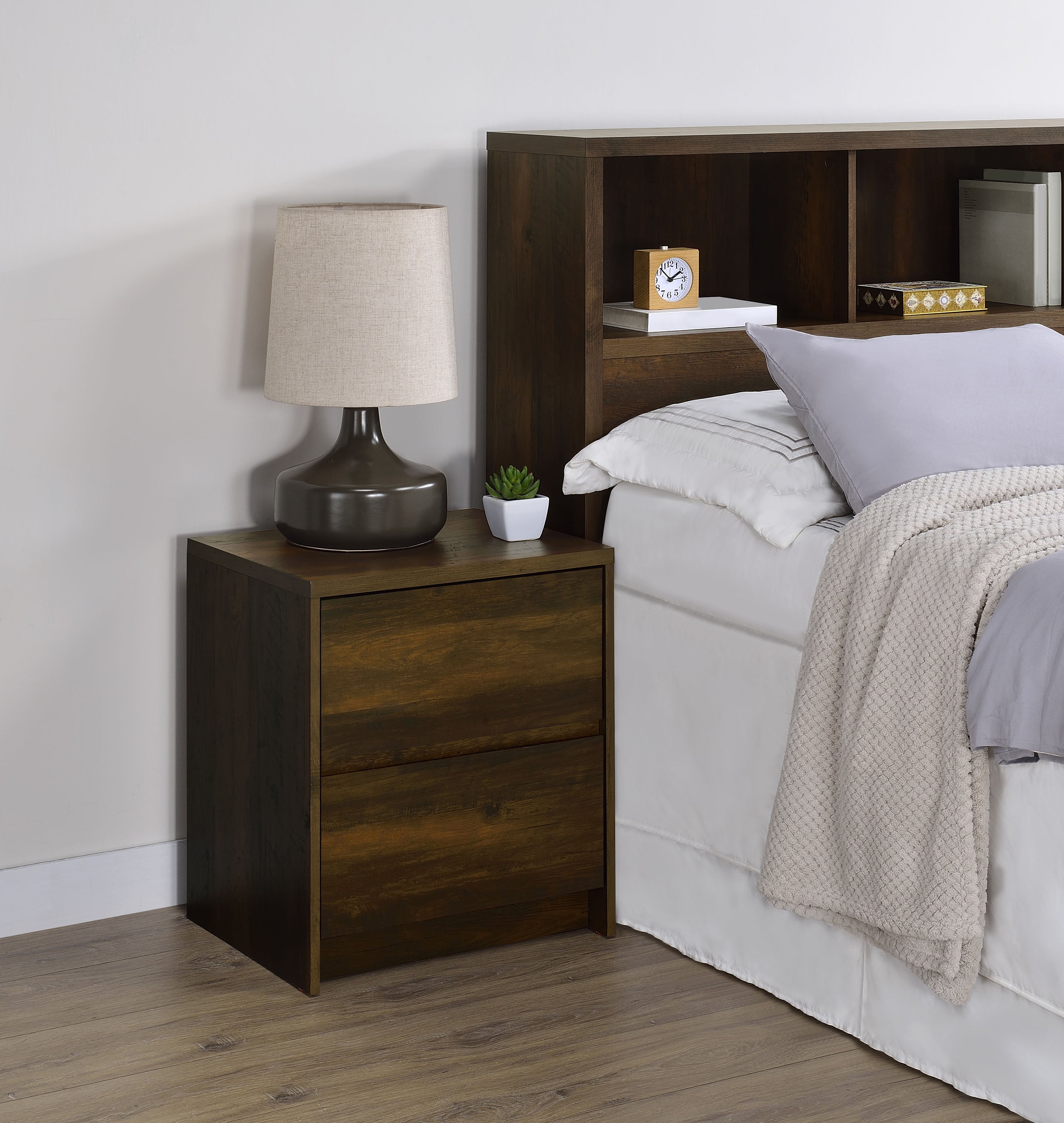 Westpark 2-drawer Nightstand LED Lights and USB Dark Pine — view 2