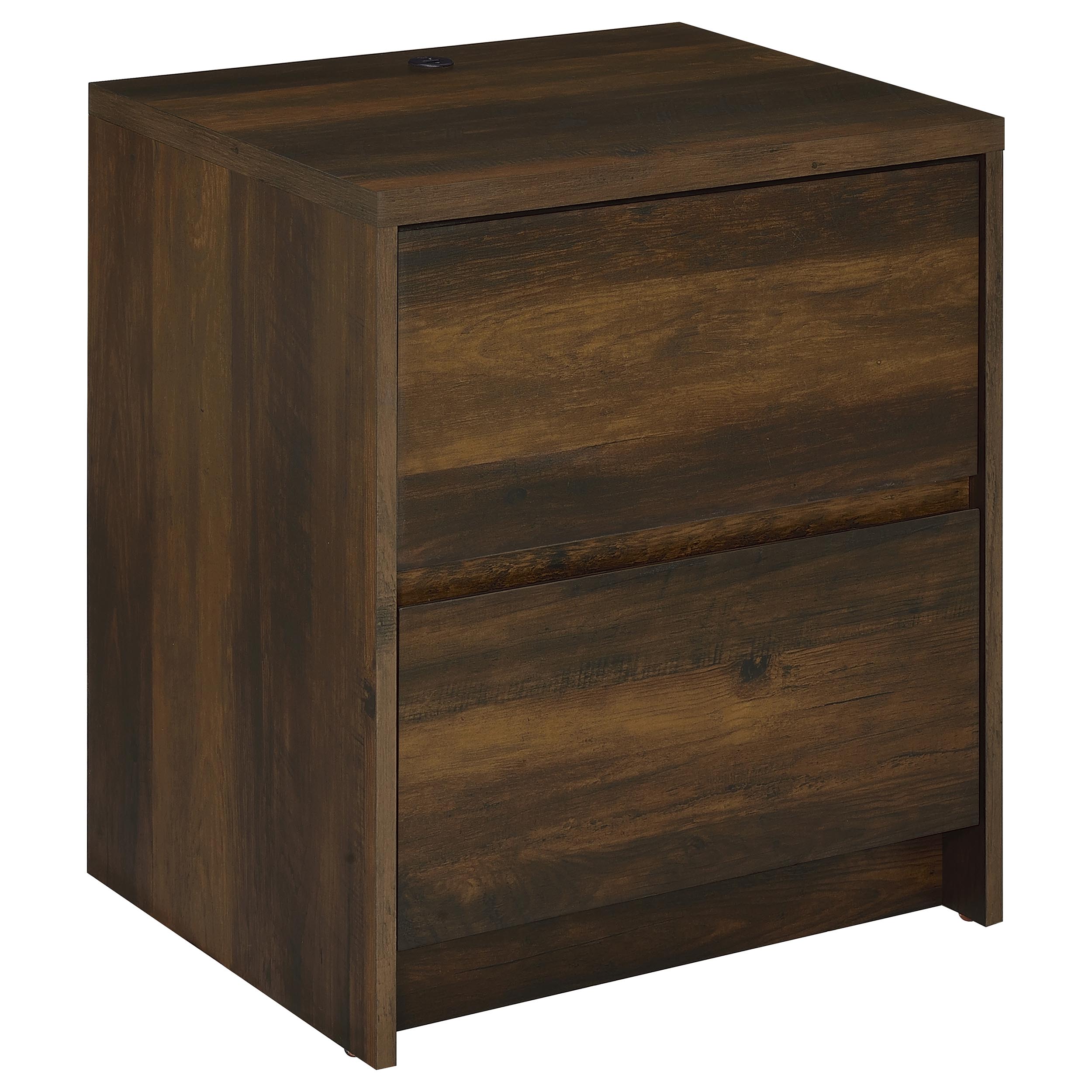 Westpark 2-drawer Nightstand LED Lights and USB Dark Pine — view 1