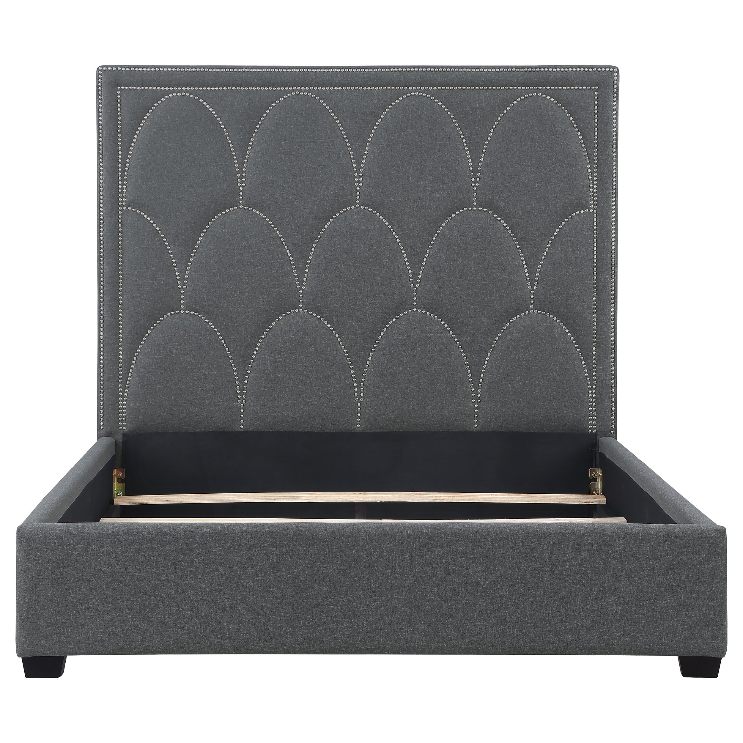 Bowfield Upholstered Eastern King Panel Bed Charcoal — view 4