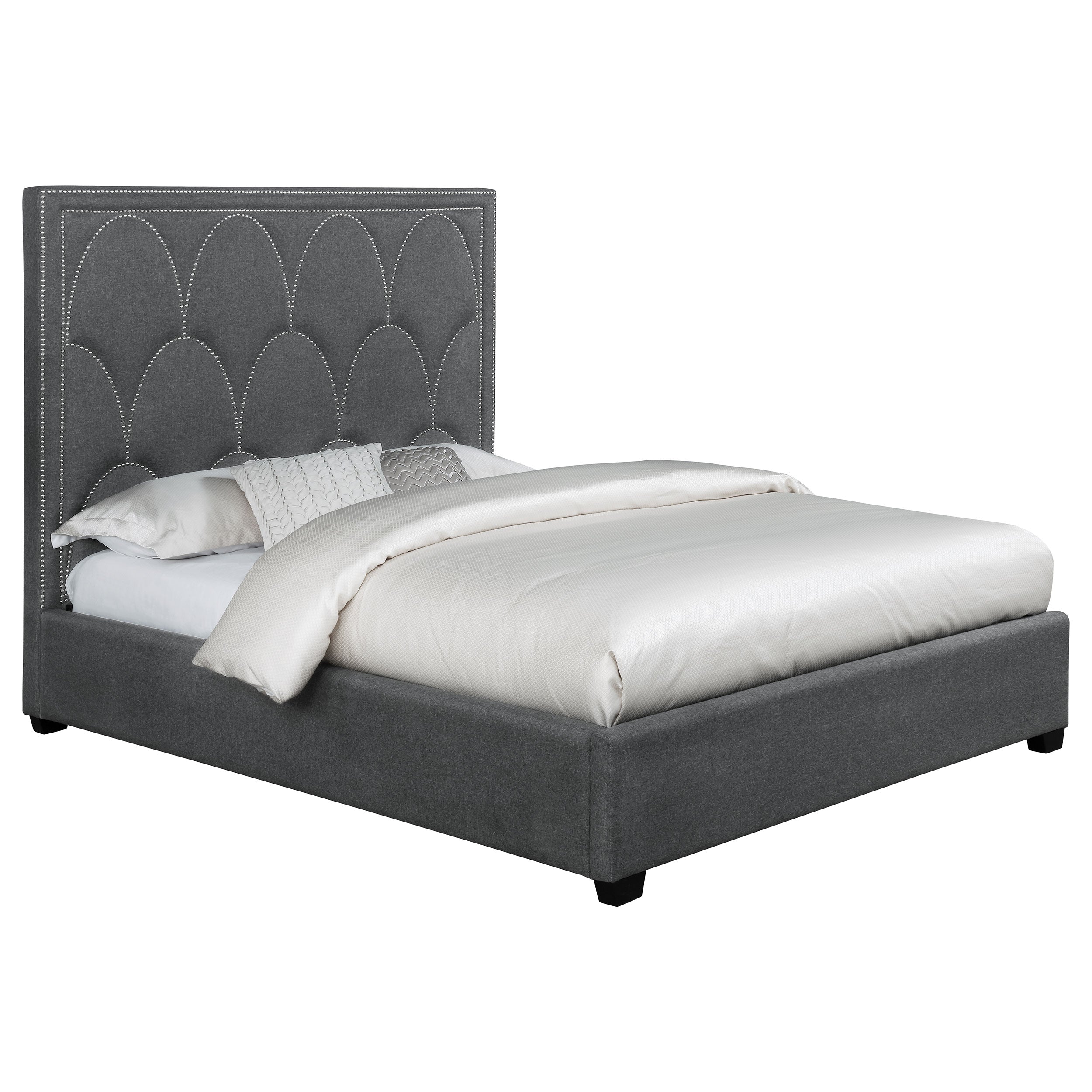Bowfield Upholstered Queen Panel Bed Charcoal — view 3