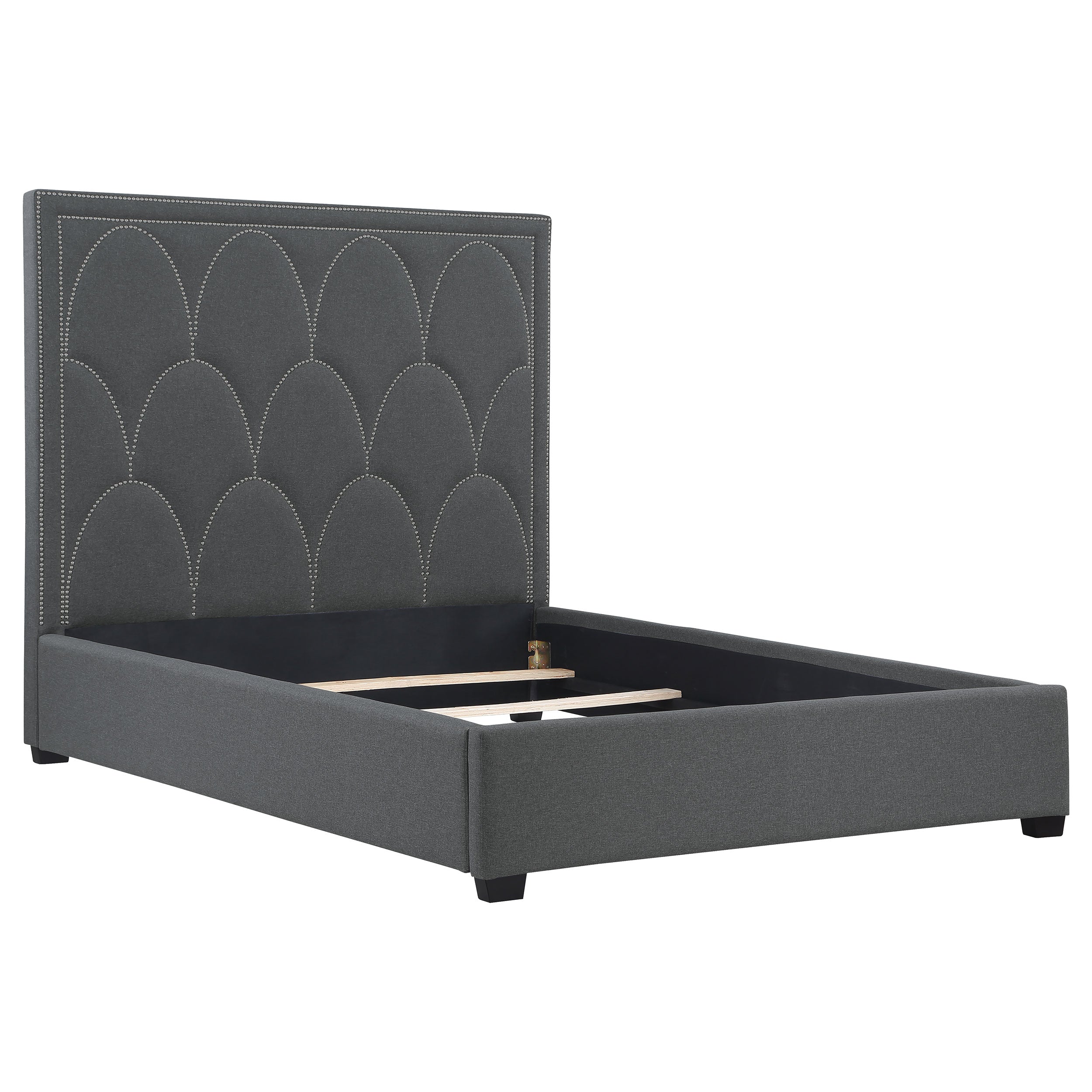 Bowfield Upholstered Queen Panel Bed Charcoal — view 1