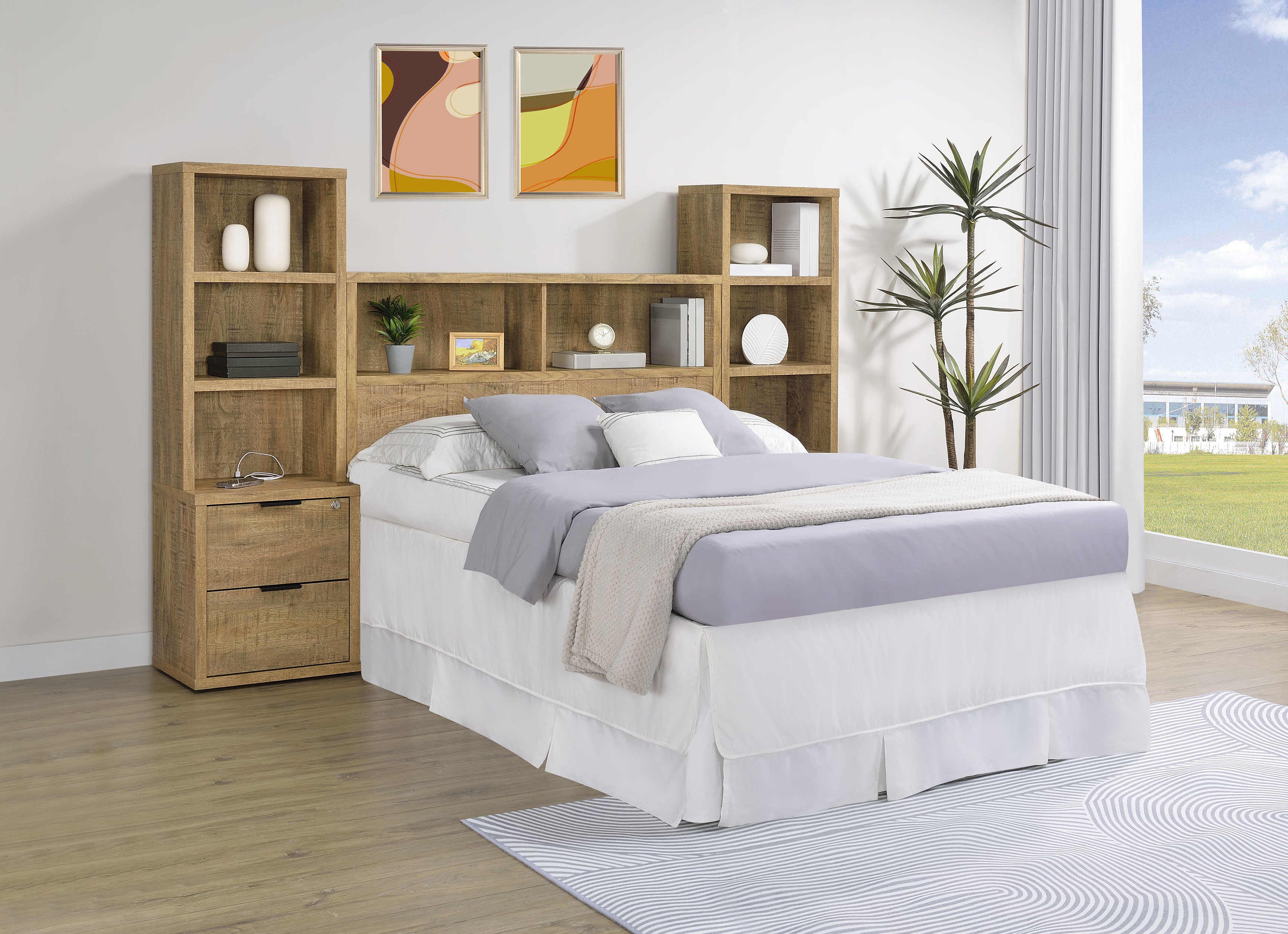 Westpark 3-piece Full Bedroom Set Bookcase Headboard Mango — view 1