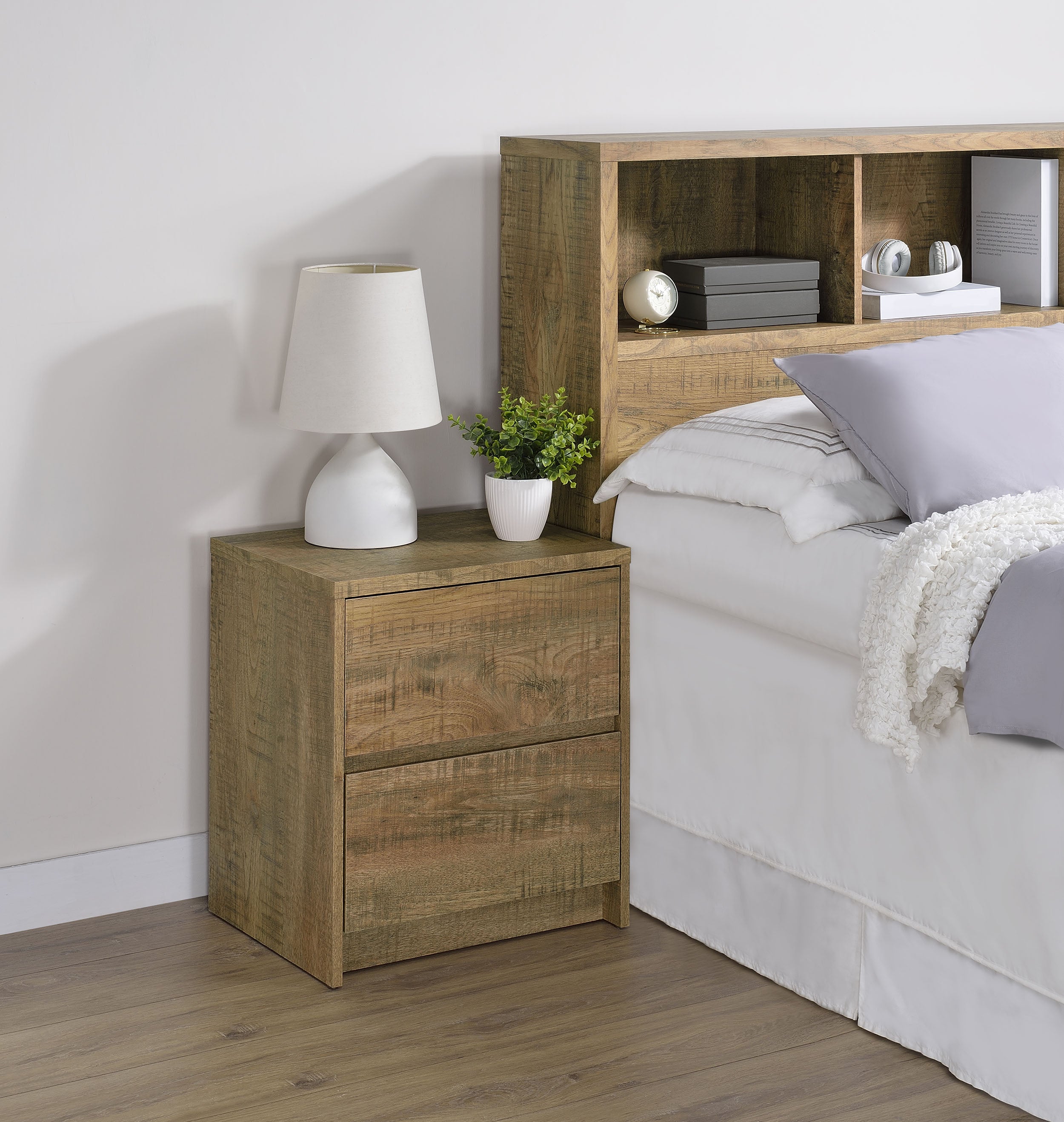 Westpark 2-drawer Nightstand LED Lights and USB Mango — view 2