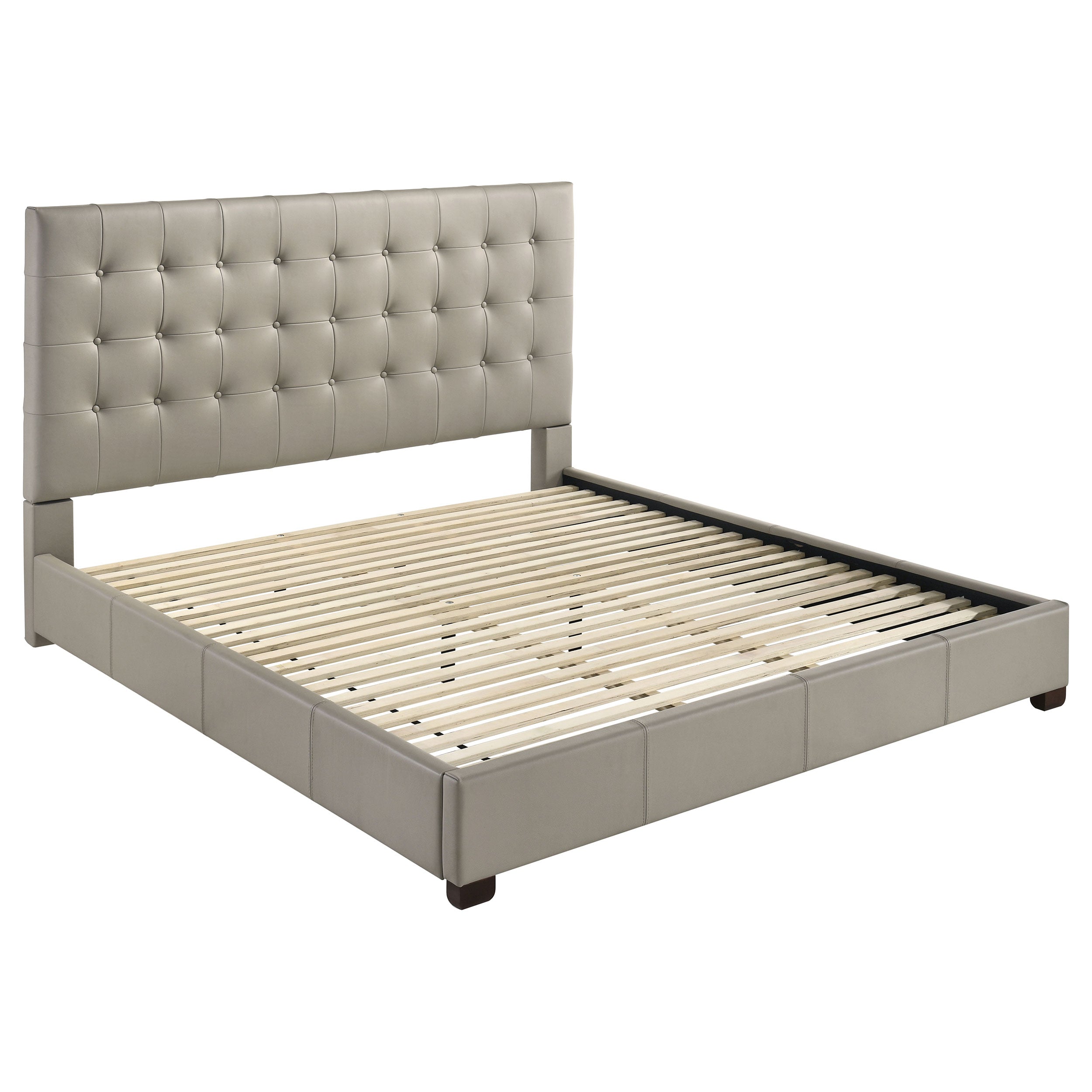 Medley Genuine Leather Eastern King Platform Bed Tan — view 1