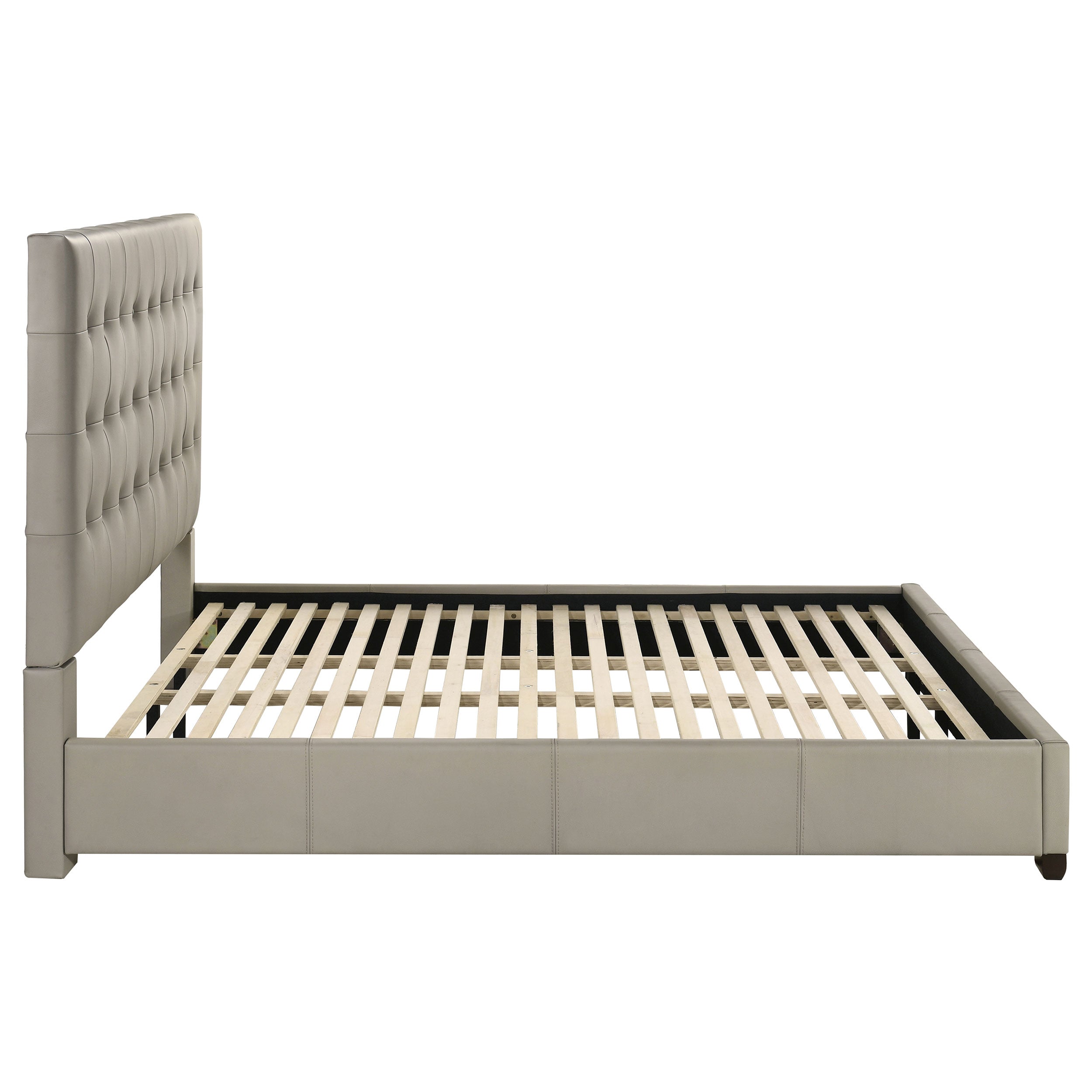 Medley Genuine Leather Eastern King Platform Bed Tan — view 6