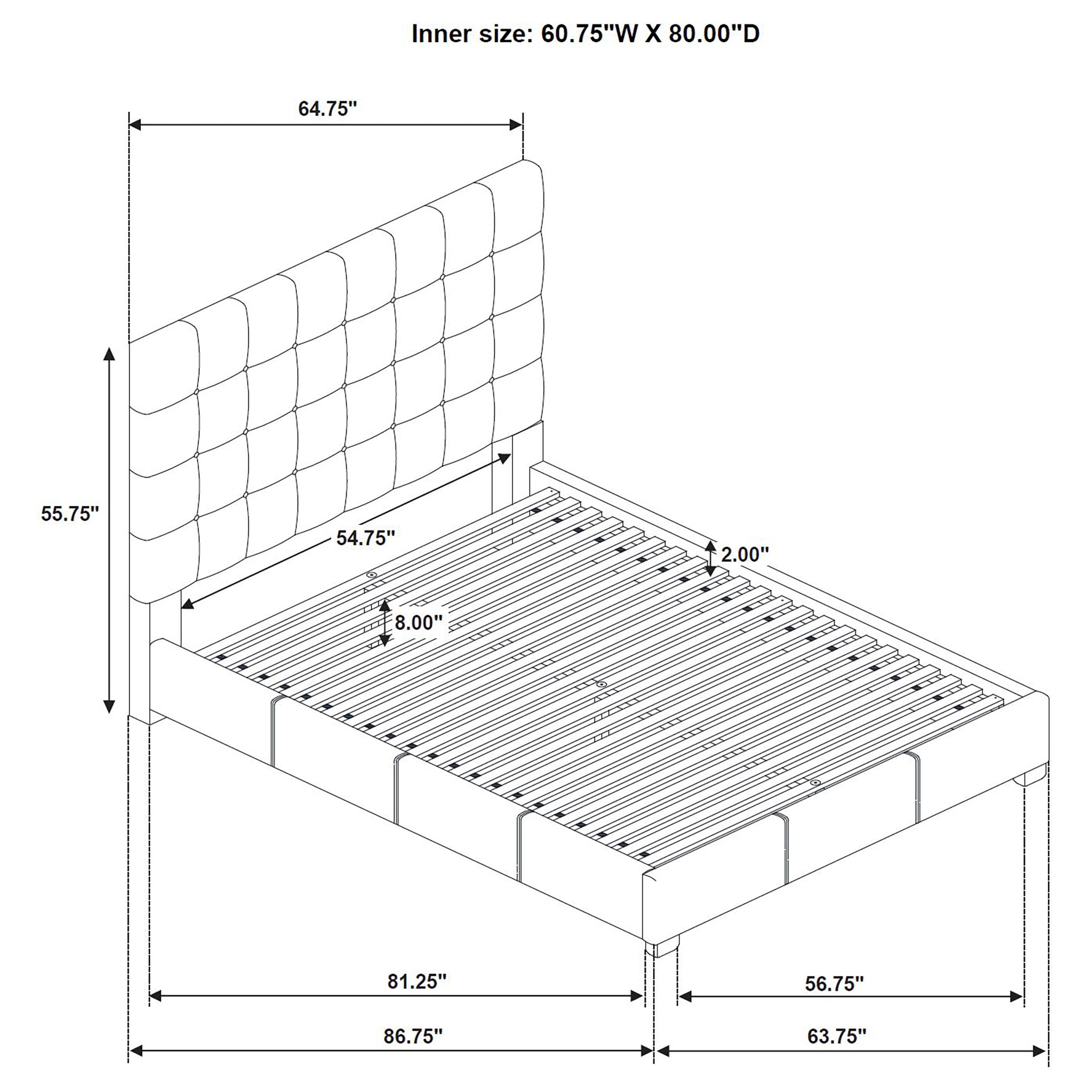 Medley Genuine Leather Queen Panel Platform Bed Tan — view 9