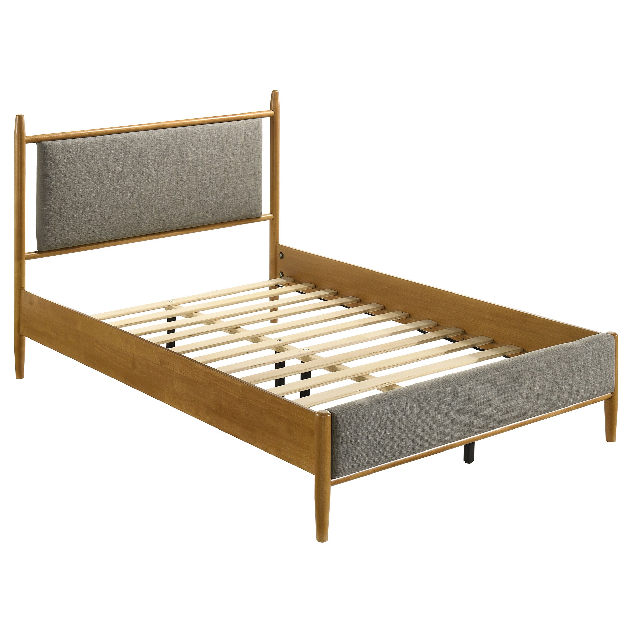 Mason 46-inch Full Panel Platform Bed Grey and Light Brown — view 1