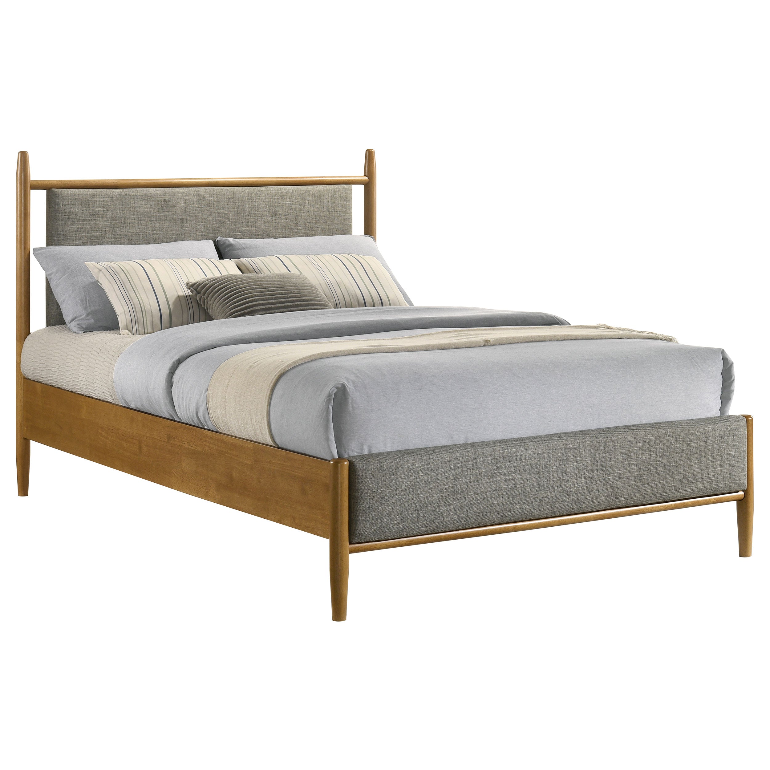 Mason 46-inch Full Panel Platform Bed Grey and Light Brown — view 3