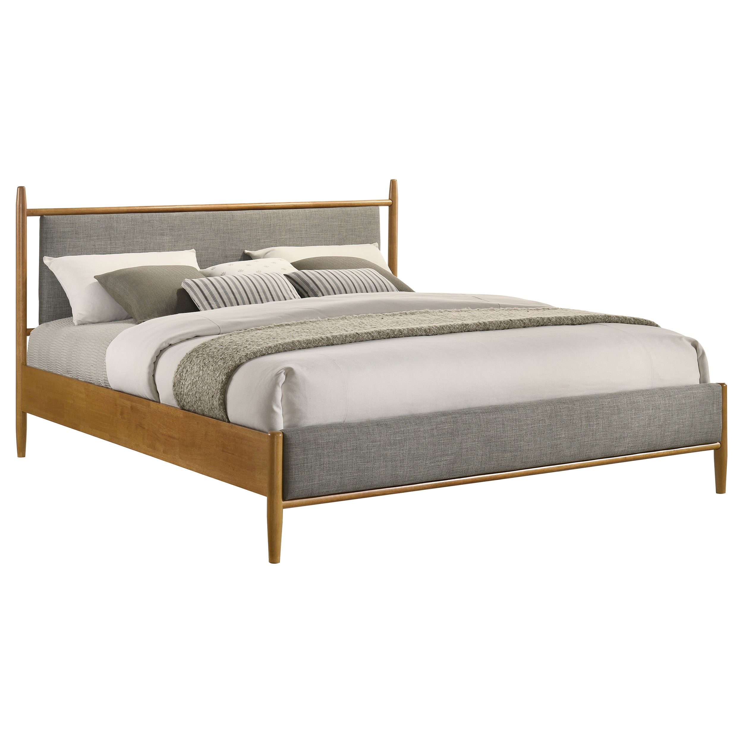 Mason 46-inch Eastern King Panel Platform Bed Light Brown — view 3
